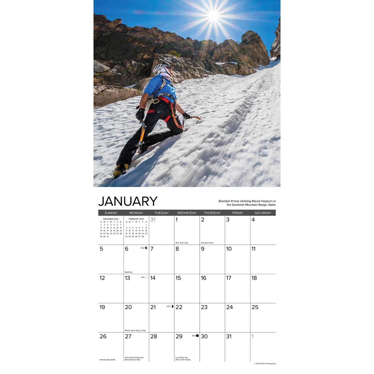 2025 Willow Creek Press Monthly Wall Calendar, 12in x 12in, Climbing, January 2025 to December 2025, 42472 - Image 3