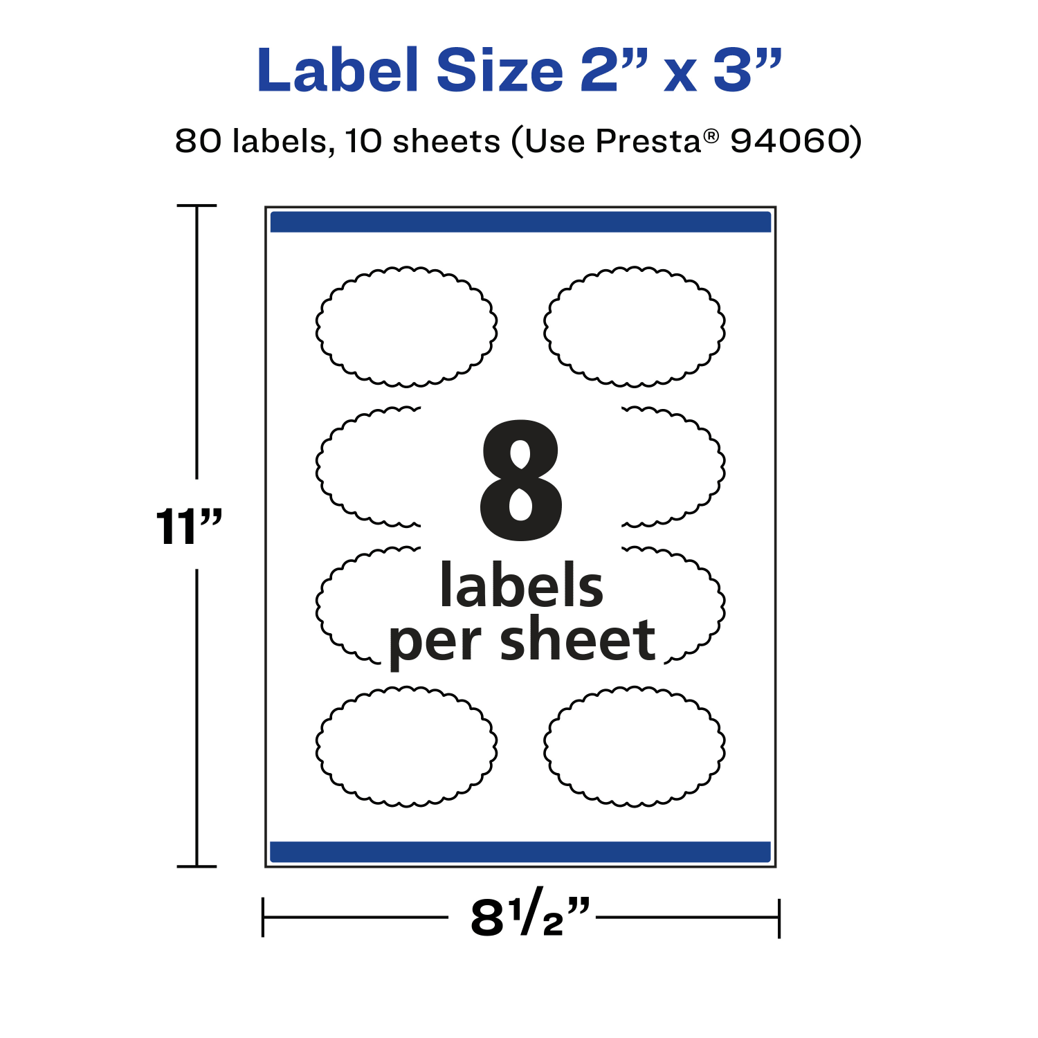 Avery Glossy Permanent Labels With Sure Feed, 94060-CGF10, Oval Scalloped, 2in x 3in, Clear, Pack Of 80 - Image 6