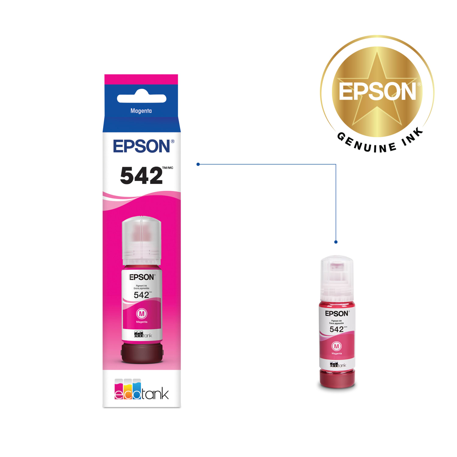 Epson 542 EcoTank Magenta Ink Refill Bottle, T542320-S - Image 3