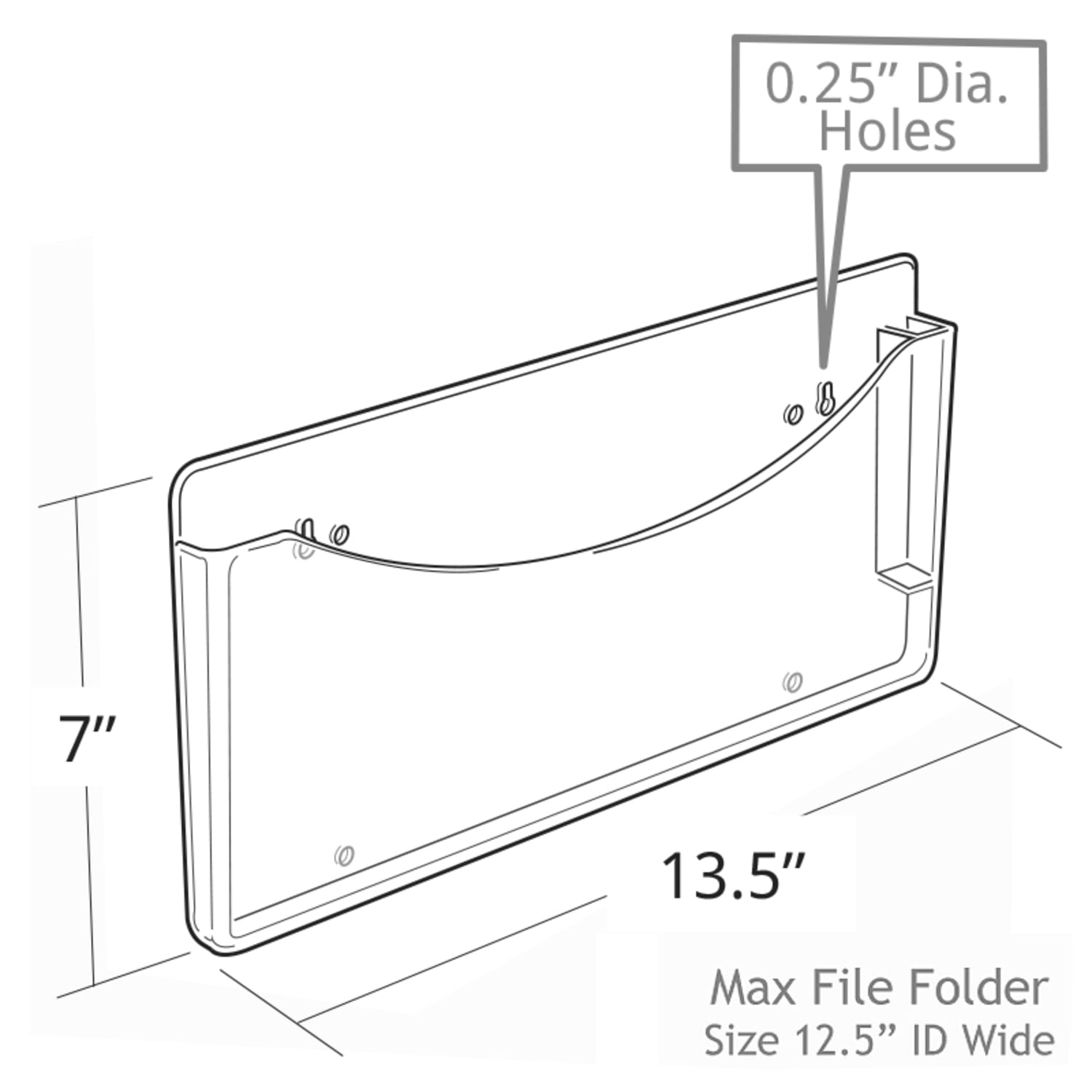 Azar Displays Single-Pocket Wall File with Pen Pocket, 7ft"H x 13.5ft"W x 1ft-d, Clear, Pack Of 2 - Image 3