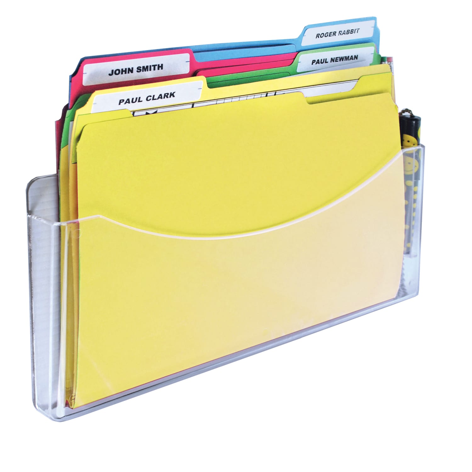 Azar Displays Single-Pocket Wall File with Pen Pocket, 7ft"H x 13.5ft"W x 1ft-d, Clear, Pack Of 2 - Image 4