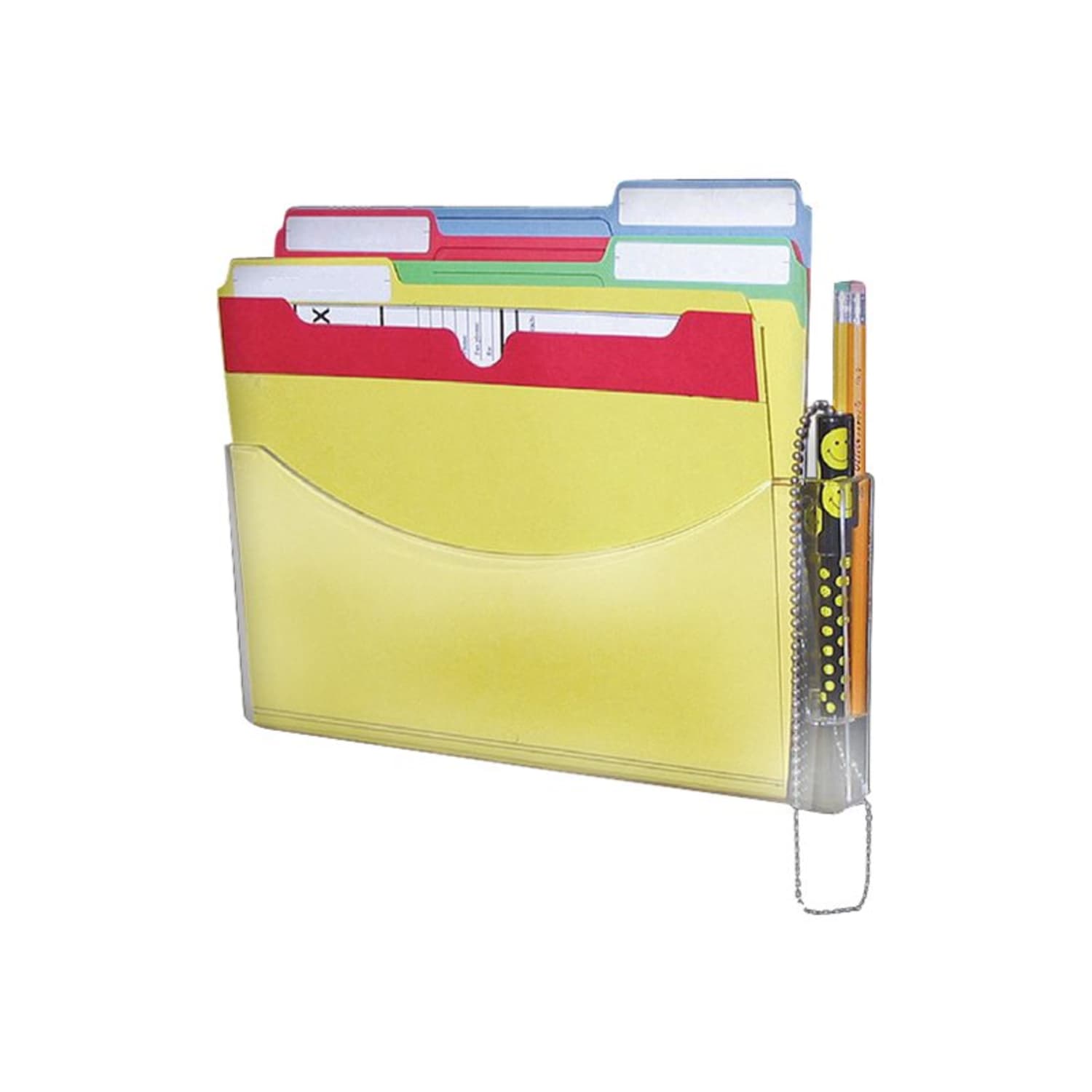 Azar Displays Single-Pocket Wall File with Pen Pocket, 7ft"H x 13.5ft"W x 1ft-d, Clear, Pack Of 2 - Image 5