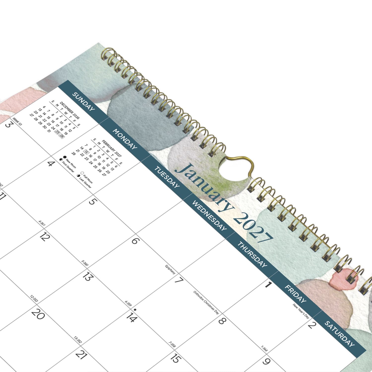 2027 Blueline Colorful Monthly Wall Calendar, 15in x 12in, Splash, January To December, C171114, Total Qty 1 - Image 4