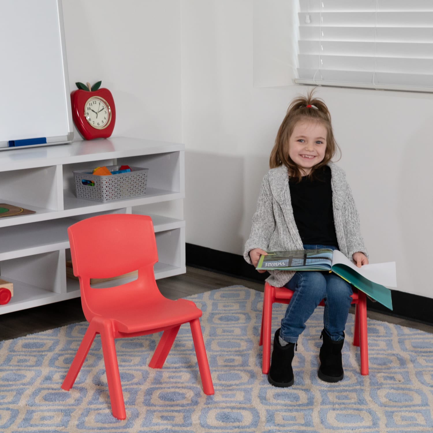 Flash Furniture Plastic Stackable School Chairs With 10-1/2in Seat Height, Red, Set Of 2 Chairs - Image 3