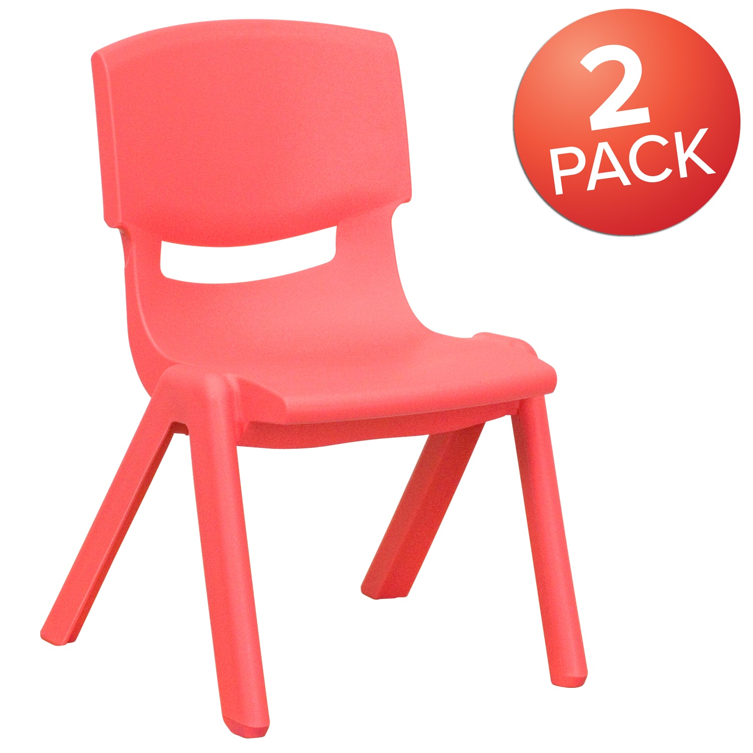 Flash Furniture Plastic Stackable School Chairs With 10-1/2in Seat Height, Red, Set Of 2 Chairs - Image 4
