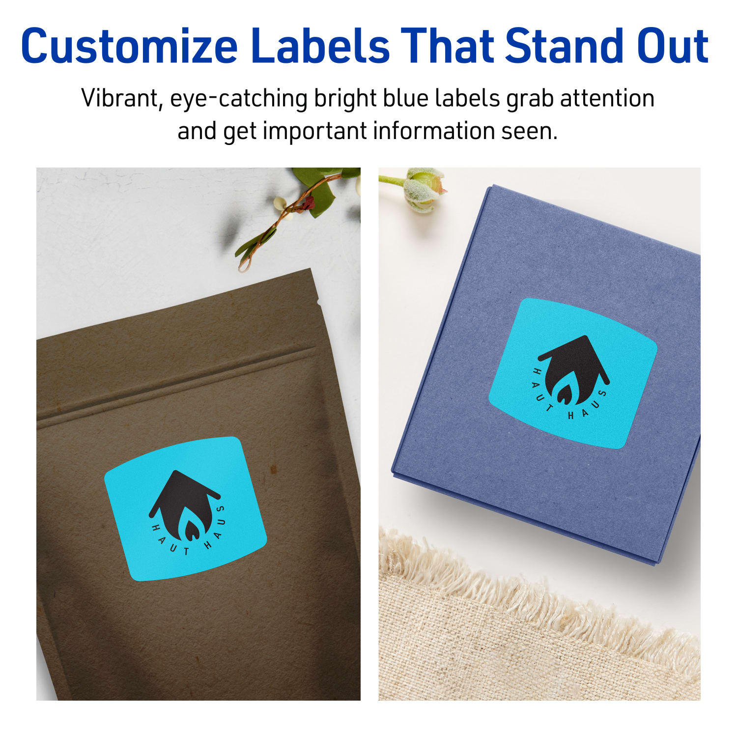Avery Print-To-The-Edge Labels With Sure Feed Technology, 94124-BBP10, Arched Square, 2in x 2-3/16in, Matte Bright Blue, Pack of 120 - Image 4