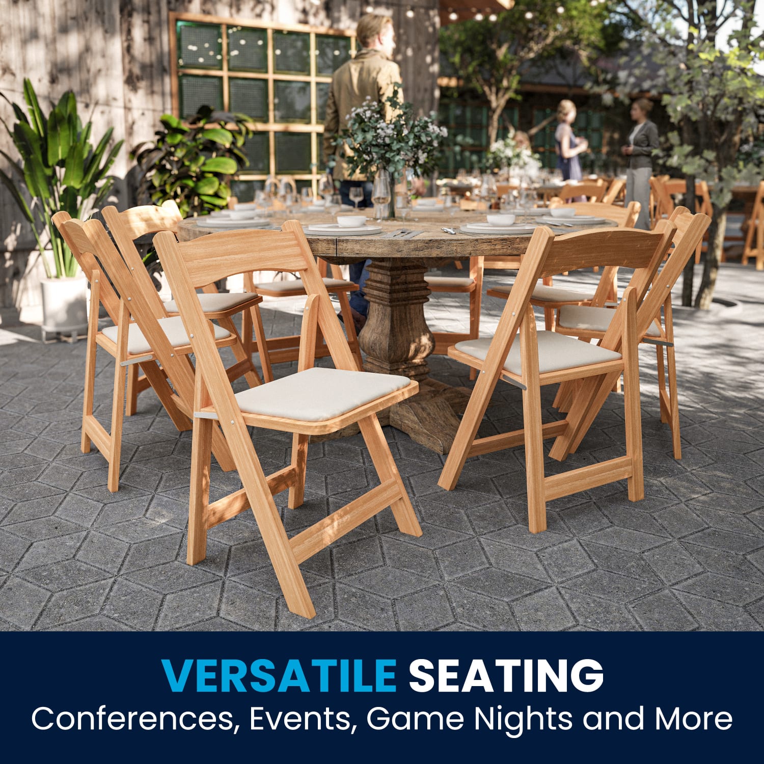 Flash Furniture HERCULES Series Wood Folding Chairs With Vinyl Padded Seats Natural Pack Of 2 Chairs PopularChairscom