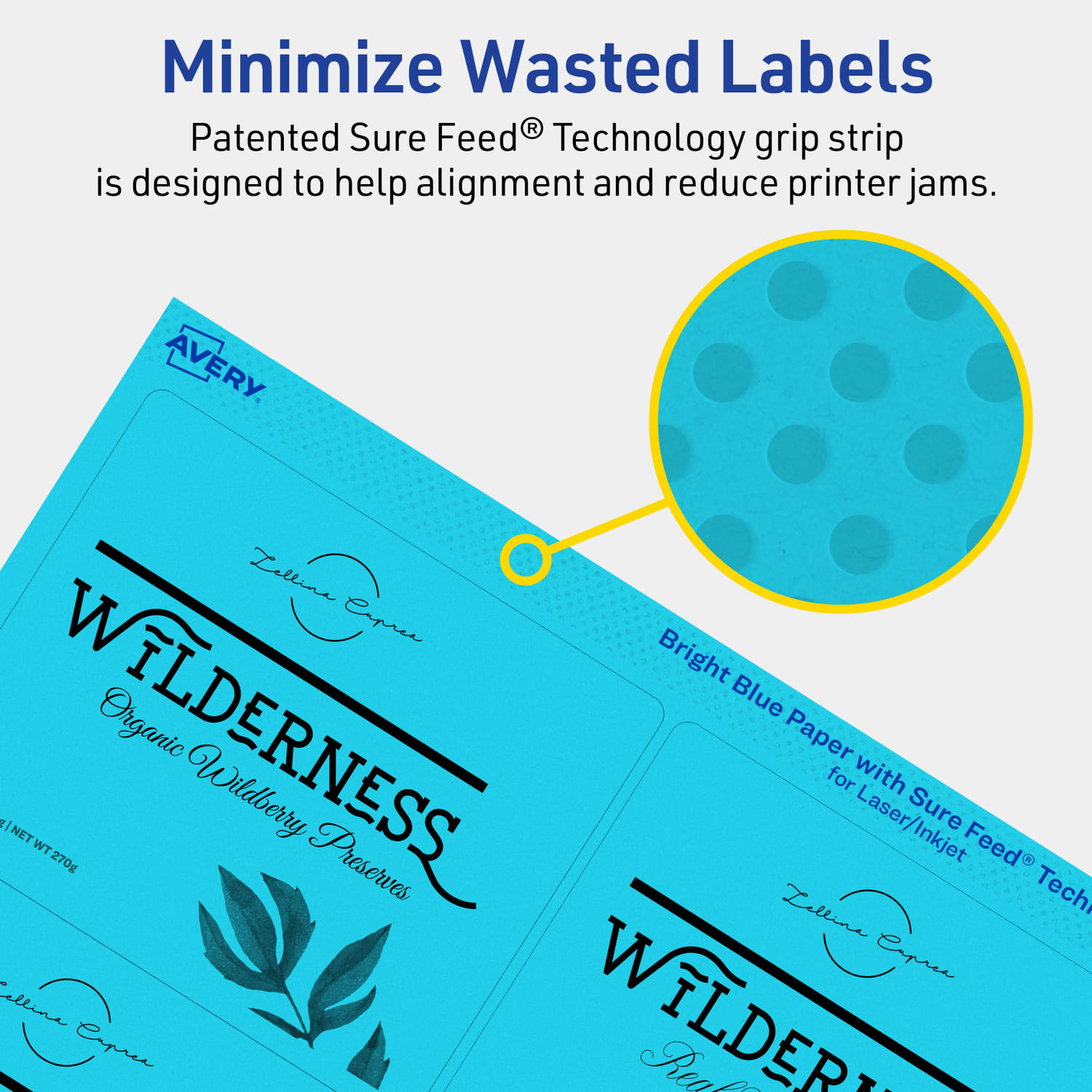 Avery Printable Labels With Sure Feed Technology, 94215-BBP20, Rectangle, 3-1/3in x 4in, Matte Bright Blue, Pack of 120 - Image 5