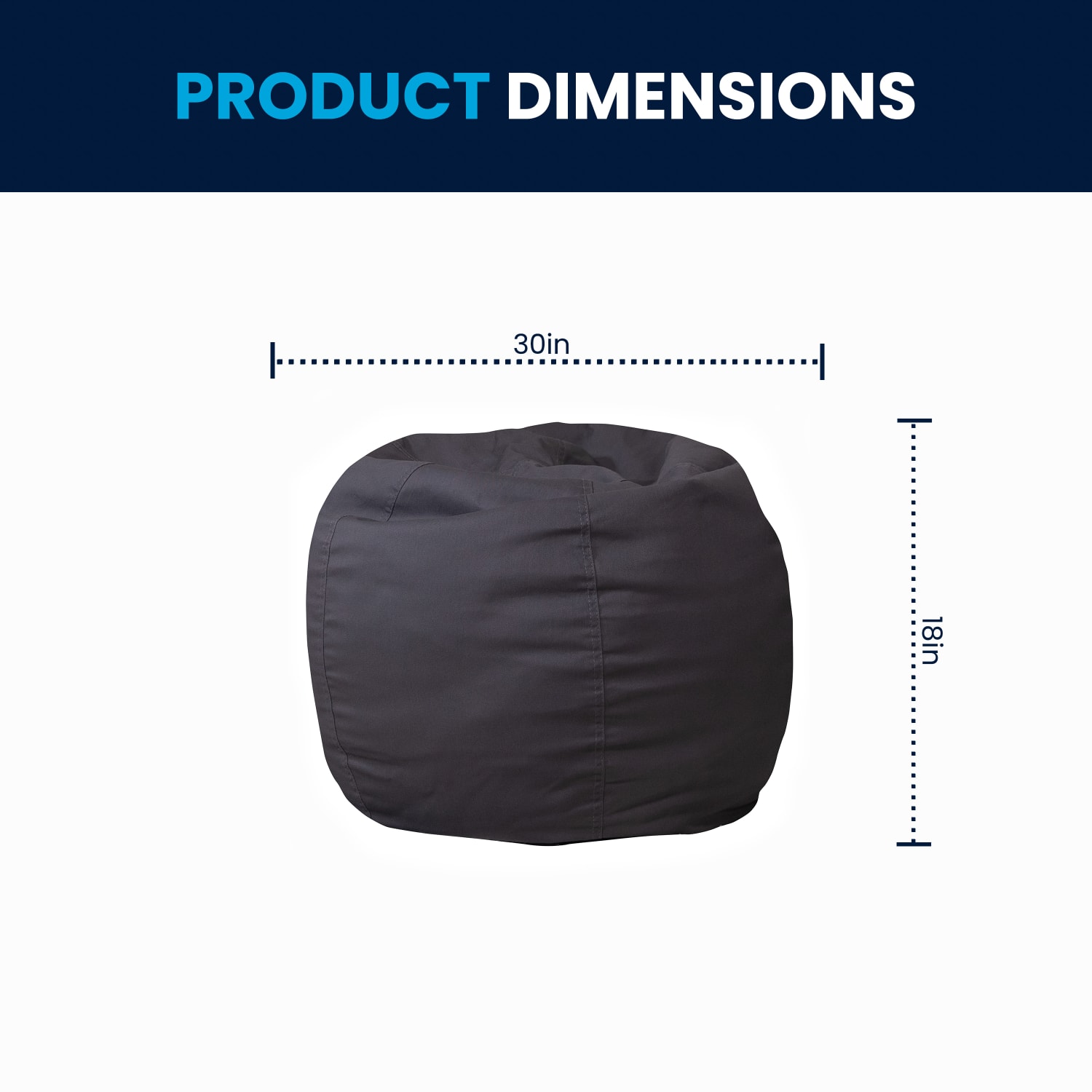Flash Furniture Small Bean Bag Chair For Kids And Teens, Gray - Image 9