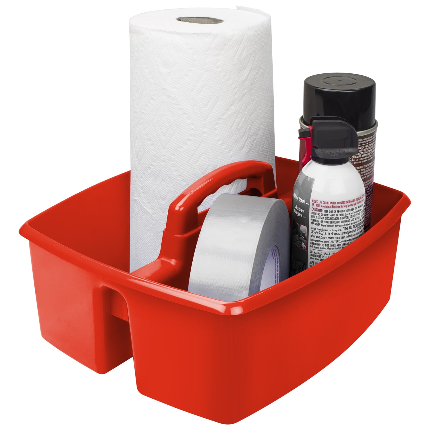 Storex Large Caddies, 6-3/8inH x 11inW x 13inD, Red, Pack Of 3 Caddies - Image 3