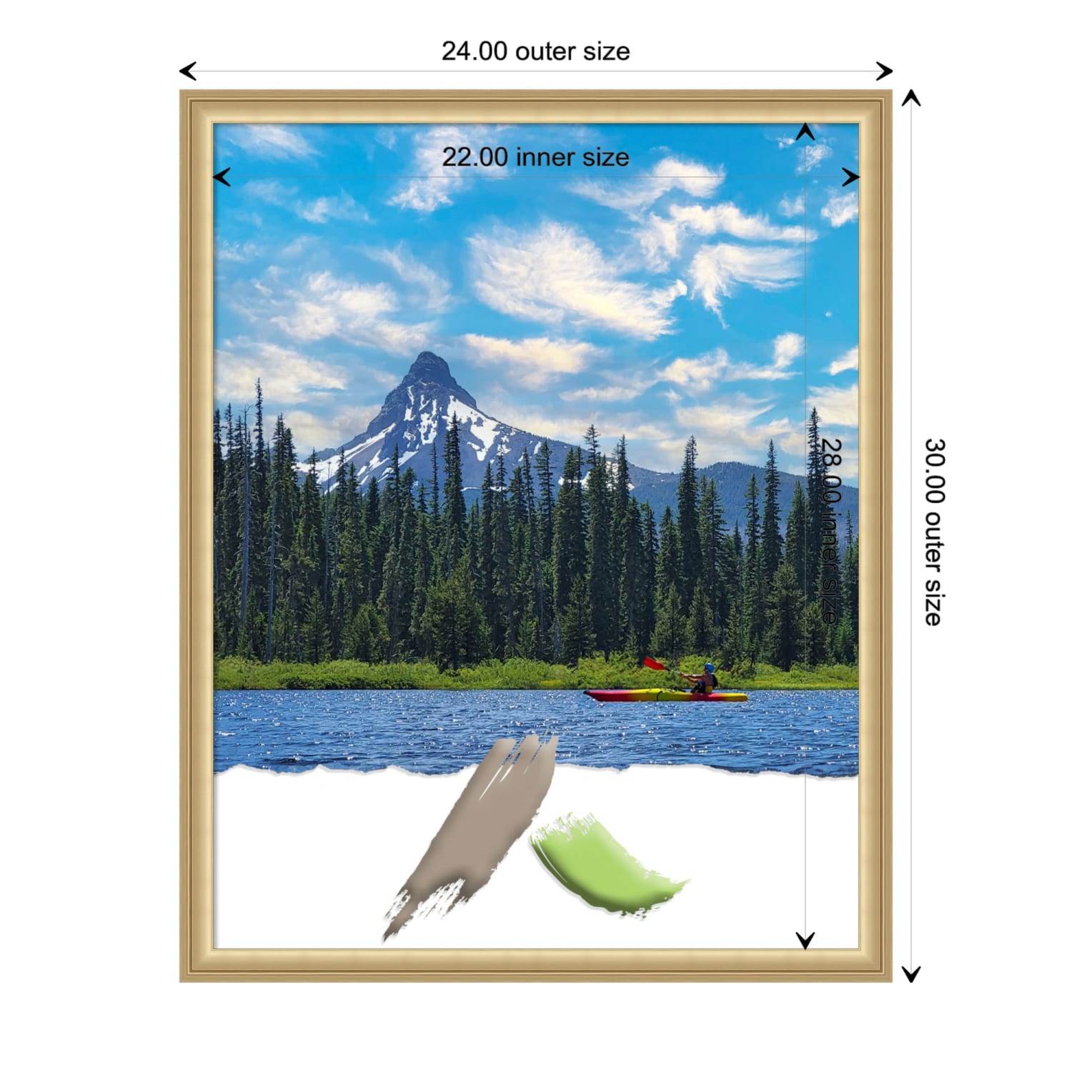 Amanti Art Florence Picture Frame, 24in x 30in, Opening Size 22in x 28in, Gold - Image 5