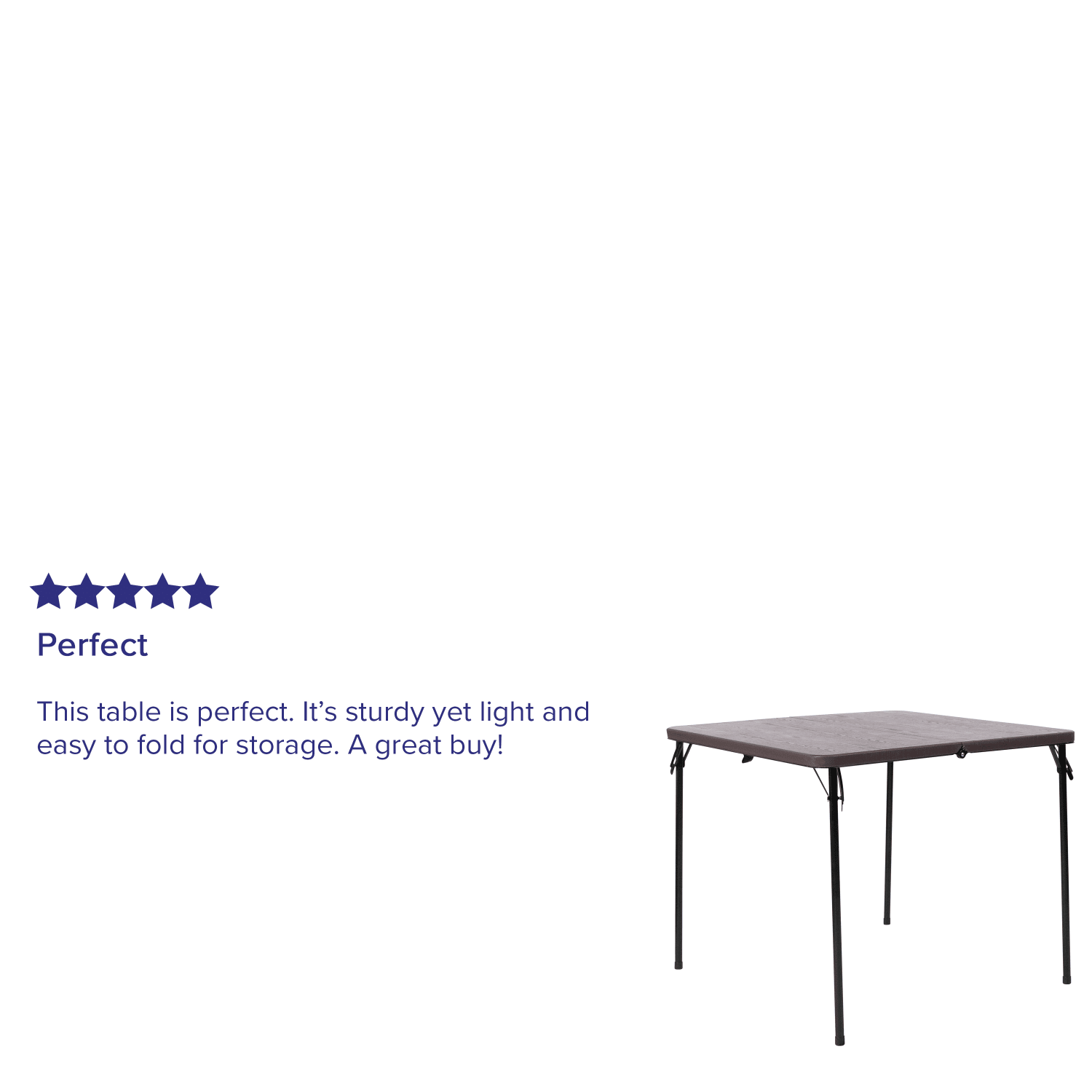 Flash Furniture Square Bi-Fold Plastic Folding Table, 28-1/2inH x 34inW x 34inD, Brown - Image 5