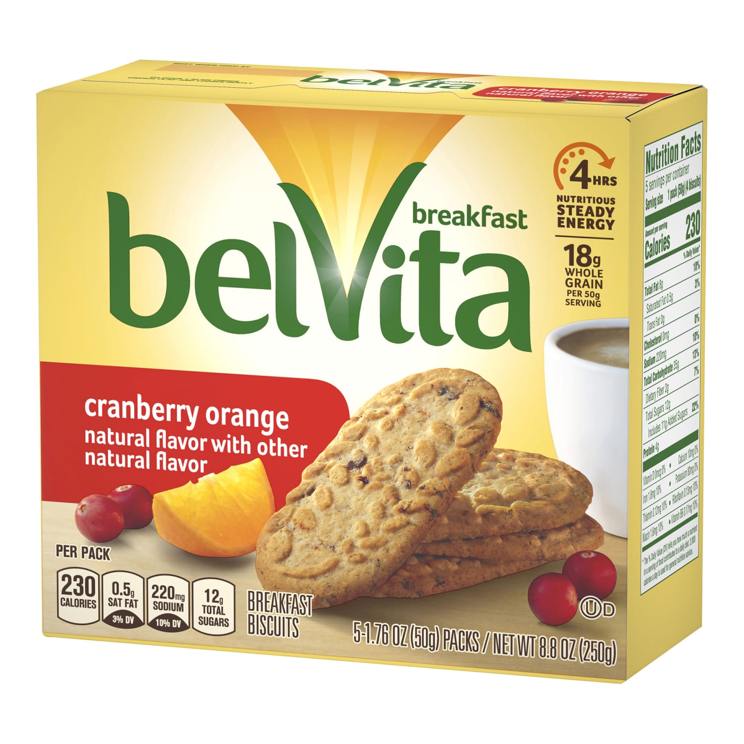 BELVITA Breakfast Biscuits Cranberry Orange, 5 Count, 6 Pack - Image 4