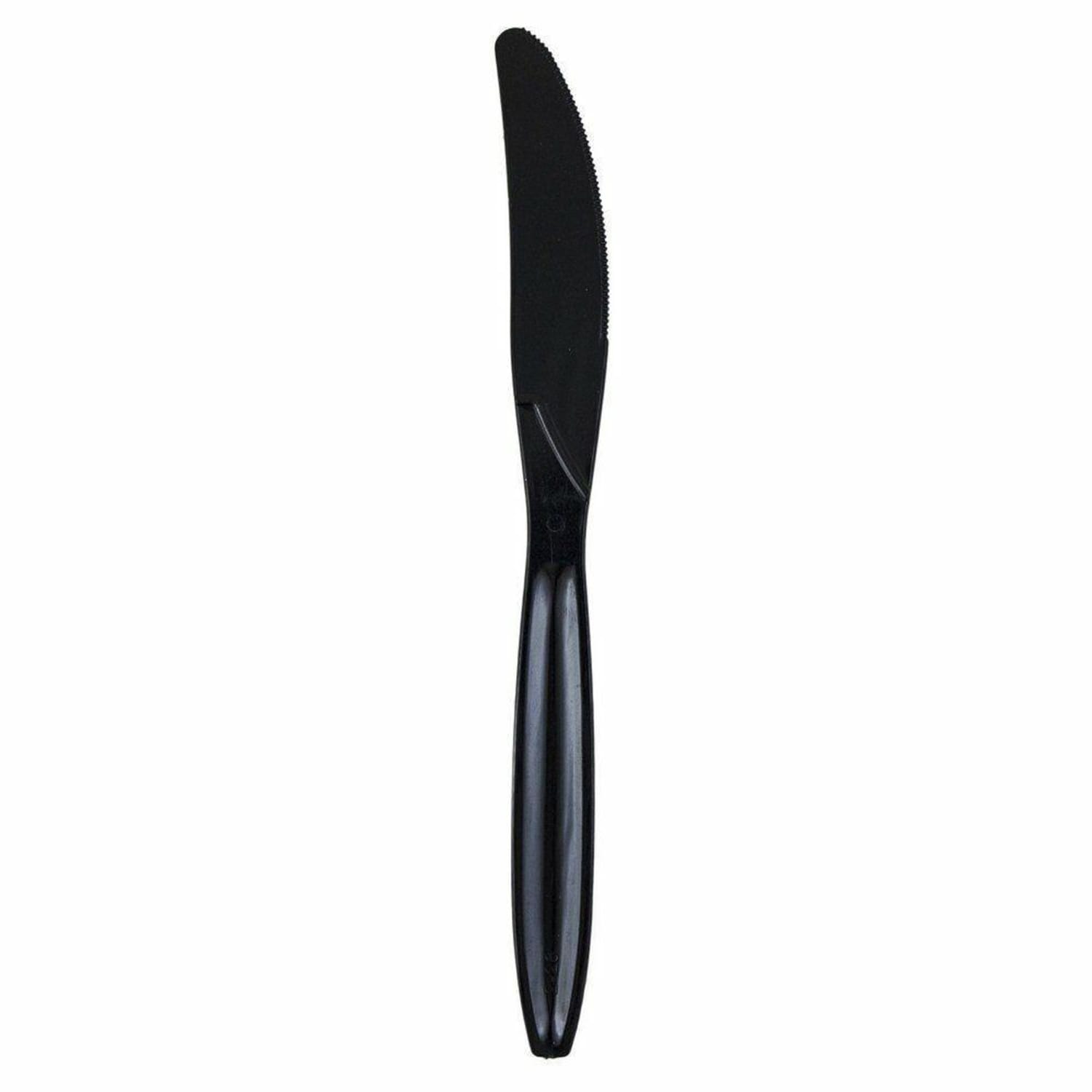 JAM PAPER Big Party Pack of Premium Plastic Knives, Black, 100 Disposable Knives/Box - Image 3