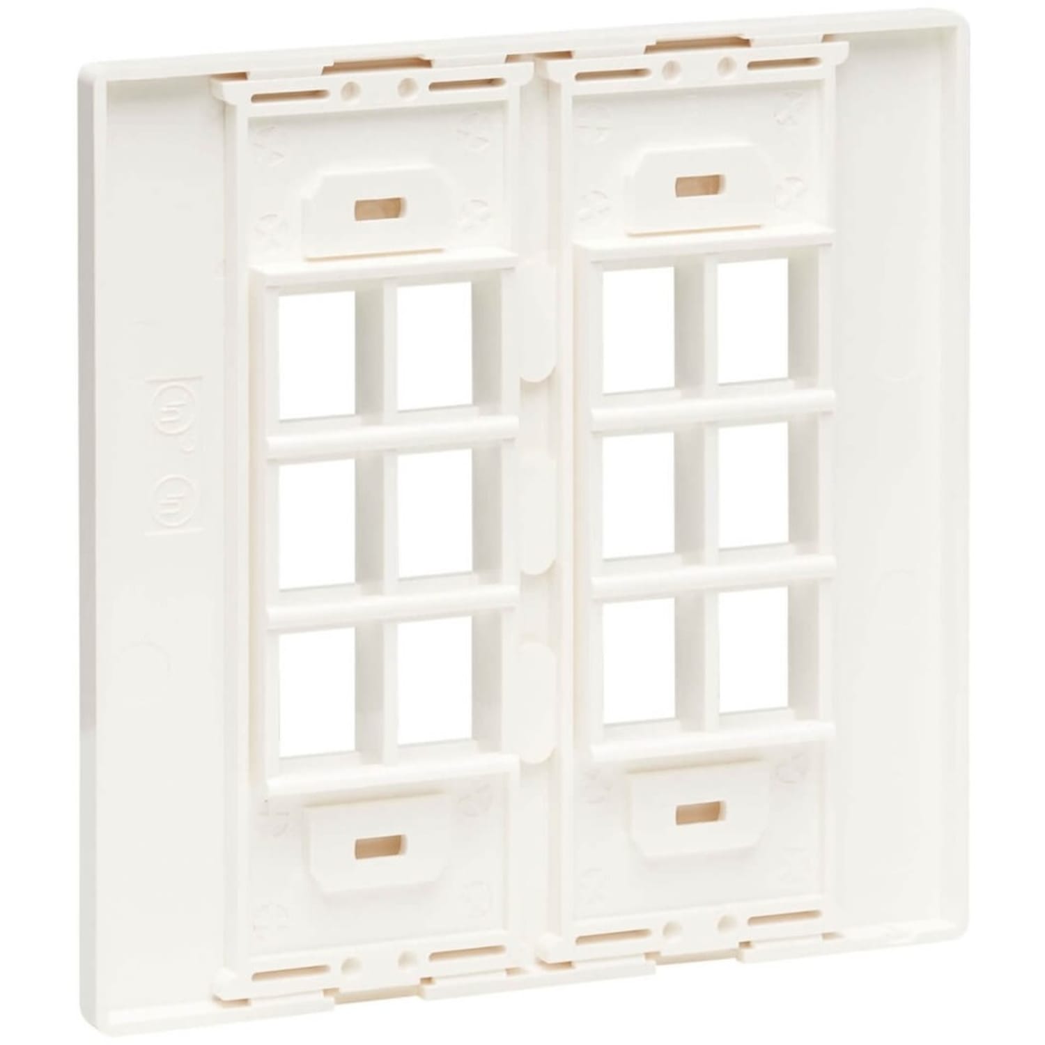 Eaton Tripp Lite Series 12-Port Double-Gang Universal Keystone Wall Plate, Cat5e/6/6a, USB, HDMI, DisplayPort, White, TAA - N080212 - Image 3