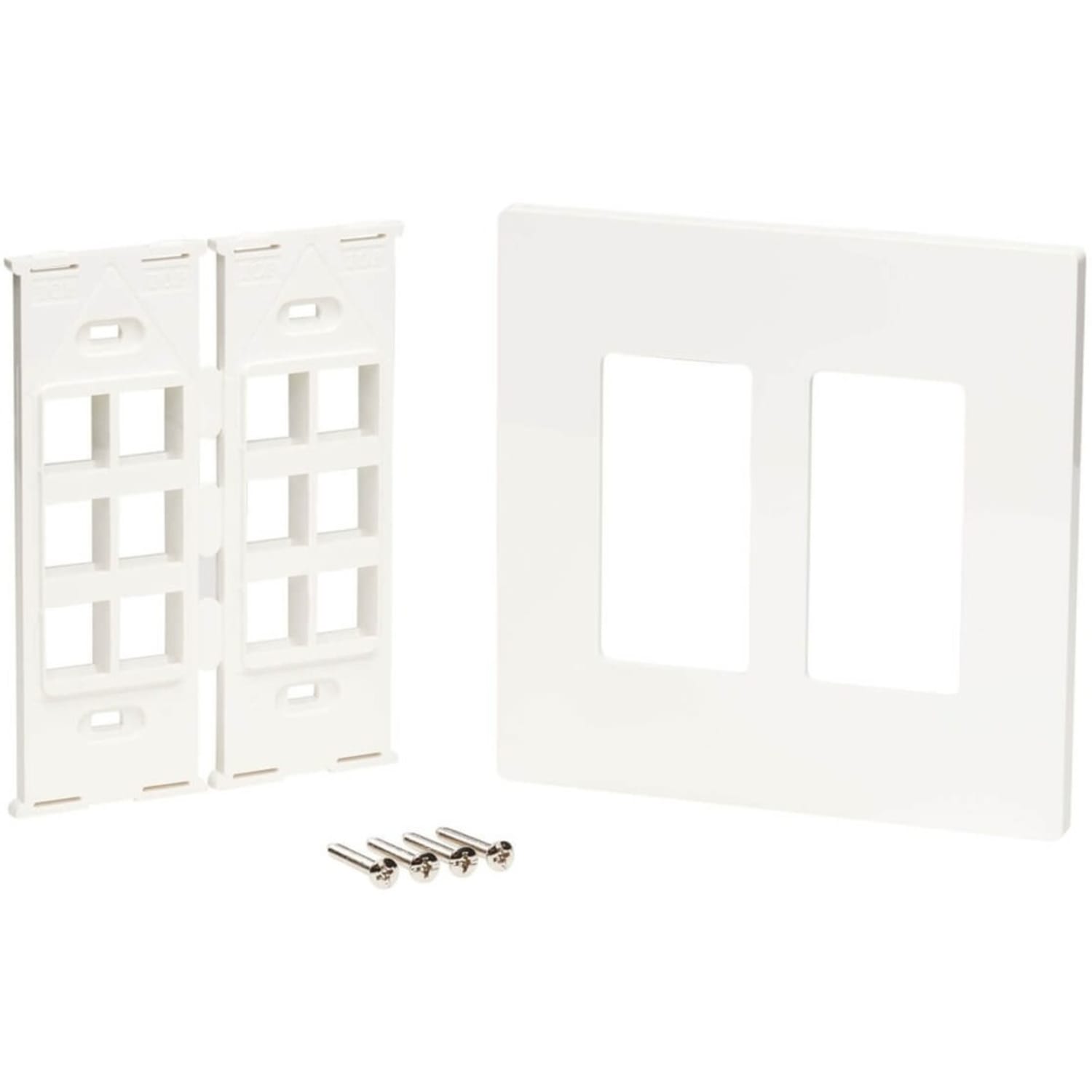 Eaton Tripp Lite Series 12-Port Double-Gang Universal Keystone Wall Plate, Cat5e/6/6a, USB, HDMI, DisplayPort, White, TAA - N080212 - Image 5