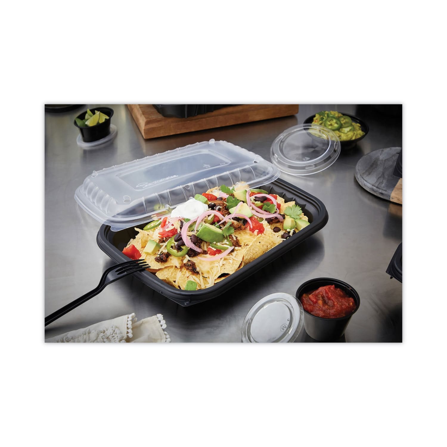 Pactiv Evergreen EarthChoice Entree2Go Takeout Containers, 48 Oz, Black, Carton Of 200 Containers - Image 3