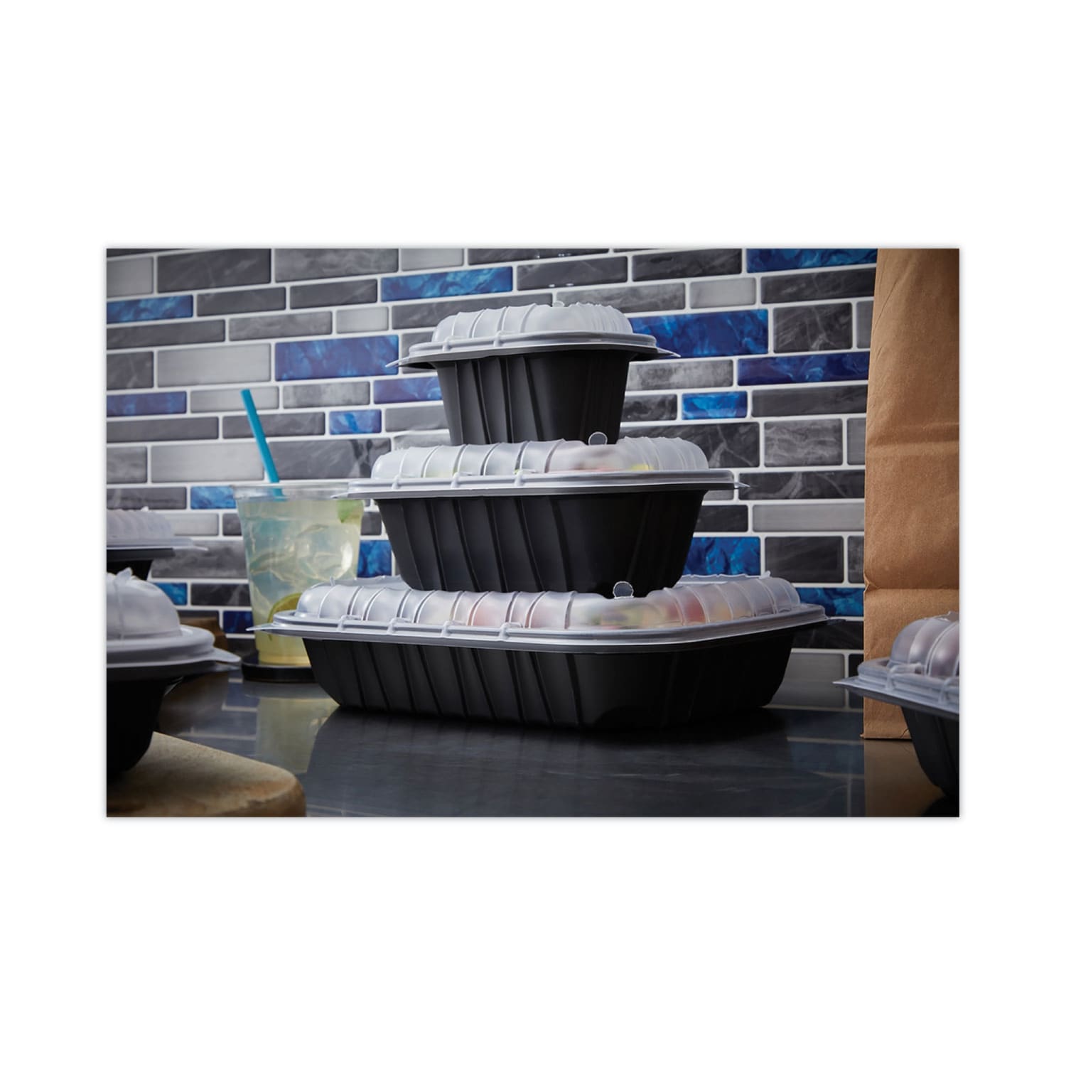 Pactiv Evergreen EarthChoice Entree2Go Takeout Containers, 48 Oz, Black, Carton Of 200 Containers - Image 4