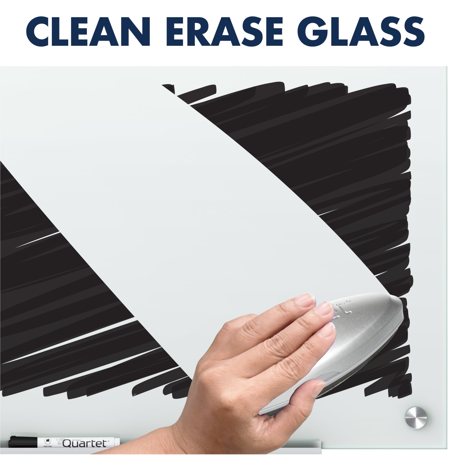 Quartet Infinity Unframed Glass Non-Magnetic Dry-Erase Whiteboard, 96in x 48in, White - Image 6