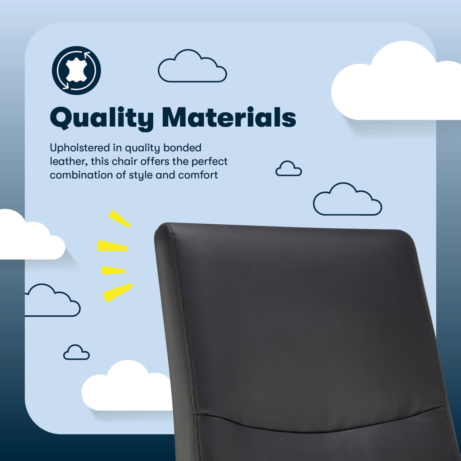 Serta Comfort Modern Ergonomic Bonded Leather High Back Executive Office Chair Black PopularChairscom