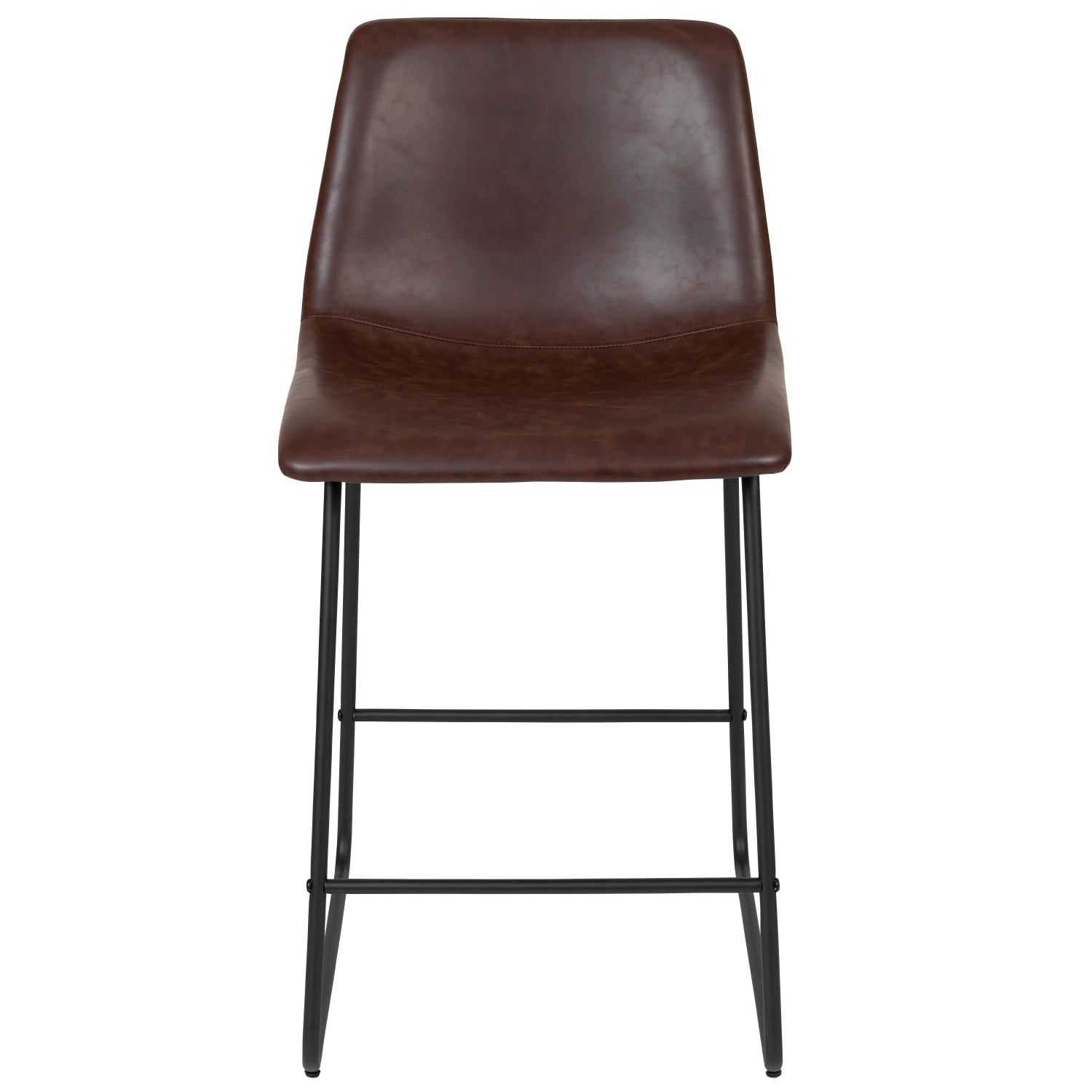 Flash Furniture LeatherSoft Faux Leather Counter Height Bar Stools Dark Brown Set Of 2 Stools PopularChairscom
