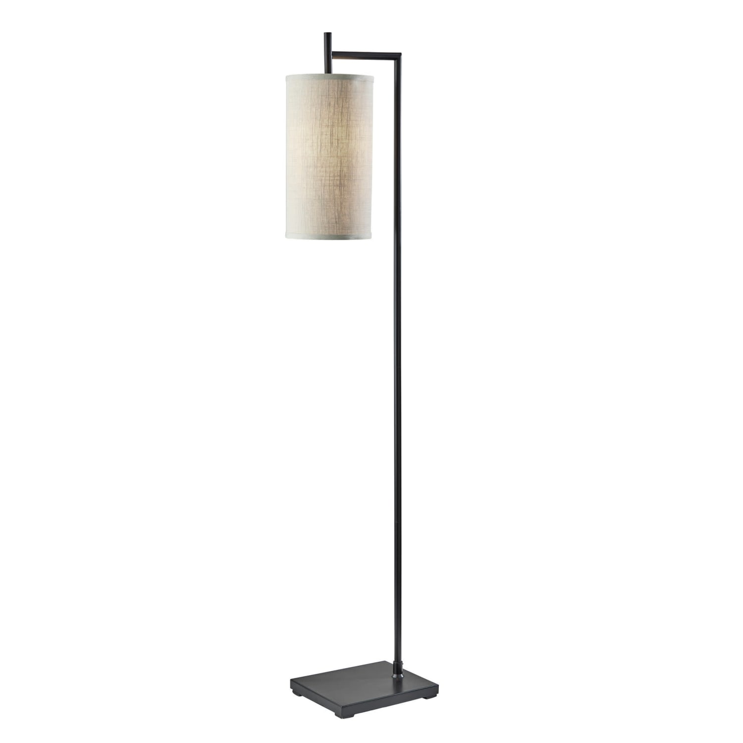 Adesso Simplee Zion Floor Lamp, 65inH, Beige Textured Fabric Shade/Black Base