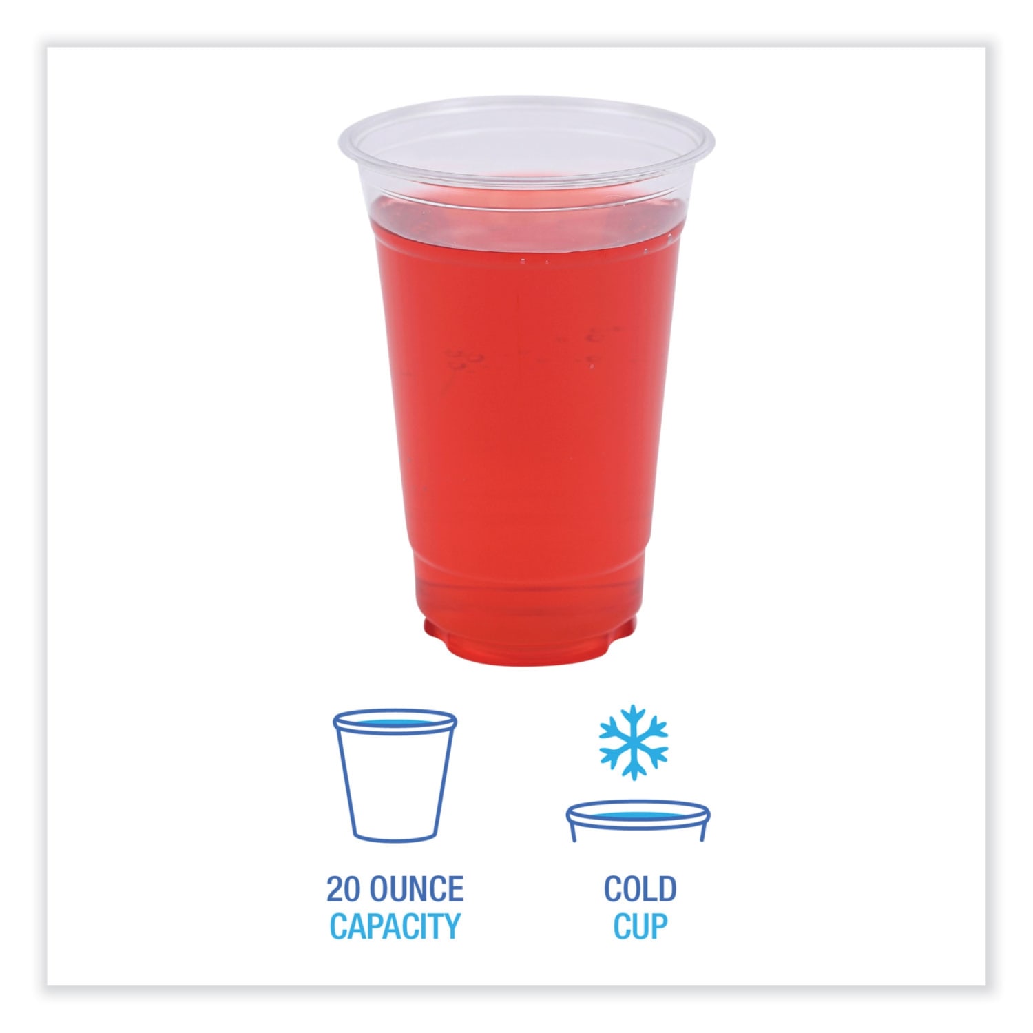 Boardwalk Plastic Cold Cups, 20 Oz, Clear, 50 Cups Per Sleeve, Carton Of 20 Sleeves - Image 5