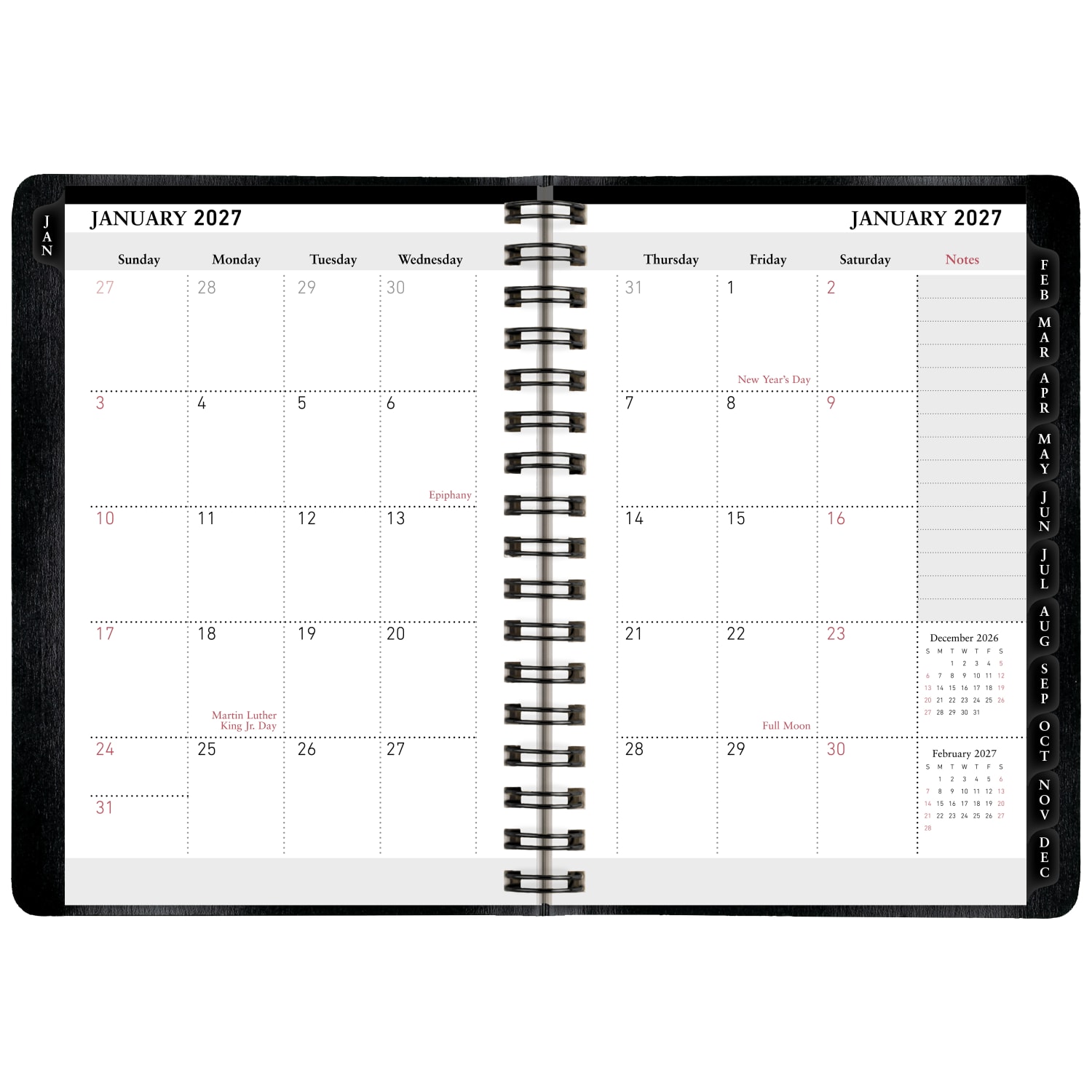 Office Depot Brand Weekly Monthly Planner, 4in x 6in, Black, January 2027 to December 2027, OD71150027 - Image 4