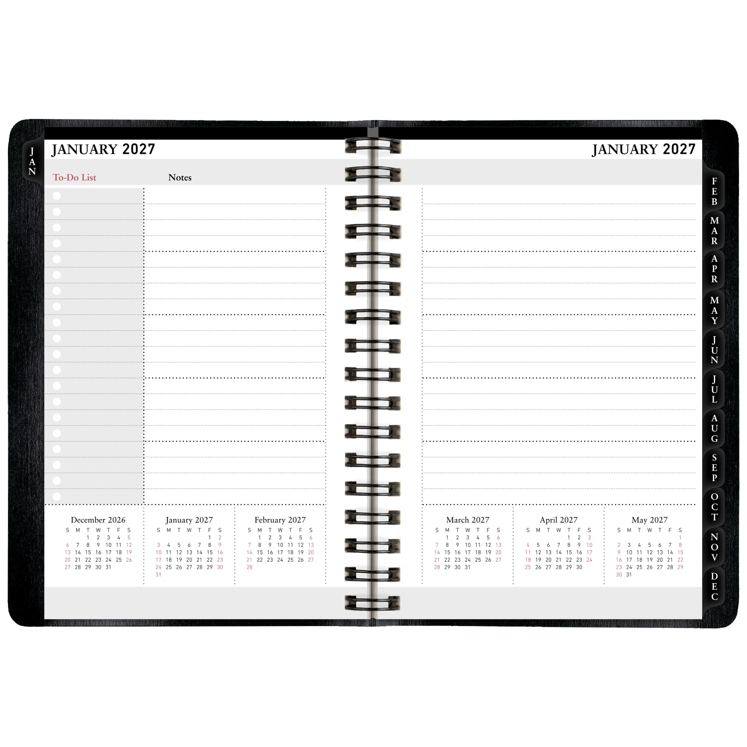 Office Depot Brand Weekly Monthly Planner, 4in x 6in, Black, January 2027 to December 2027, OD71150027 - Image 5