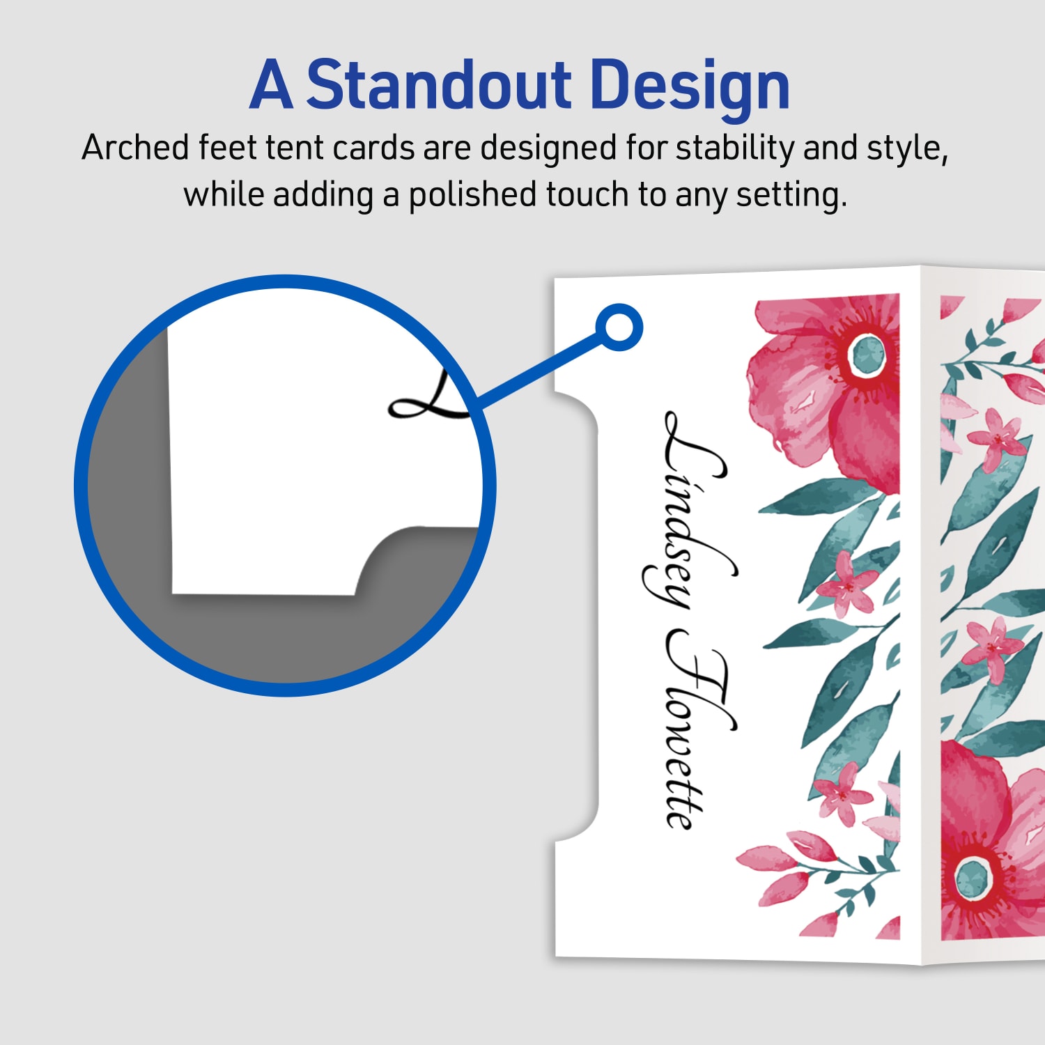 Avery Printable Arched Tent Cards With Sure Feed Technology, 65 lb, 2-1/16in x 3-3/4in, White, 100 Blank Place Cards - Image 5