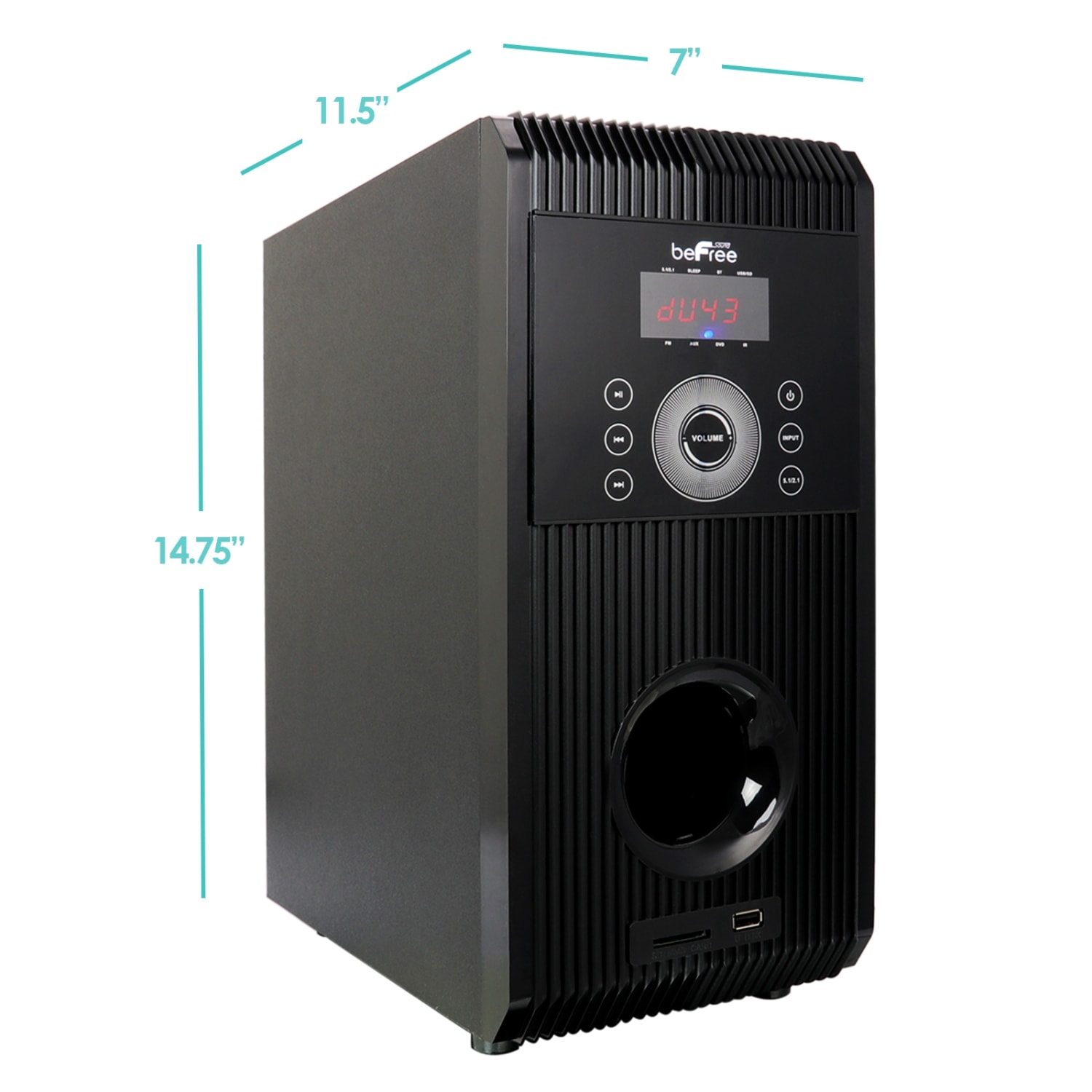 BeFree Sound 5.1 Channel Surround Sound Bluetooth Speaker System, Black - Image 4