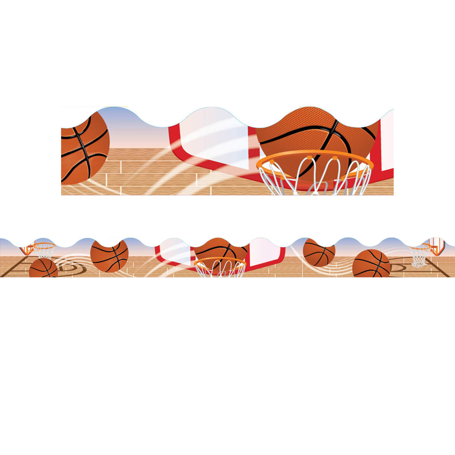 Eureka Deco Trim Packs, 37' x 2-1/4in, Basketball, Set Of 6 Packs - Image 3