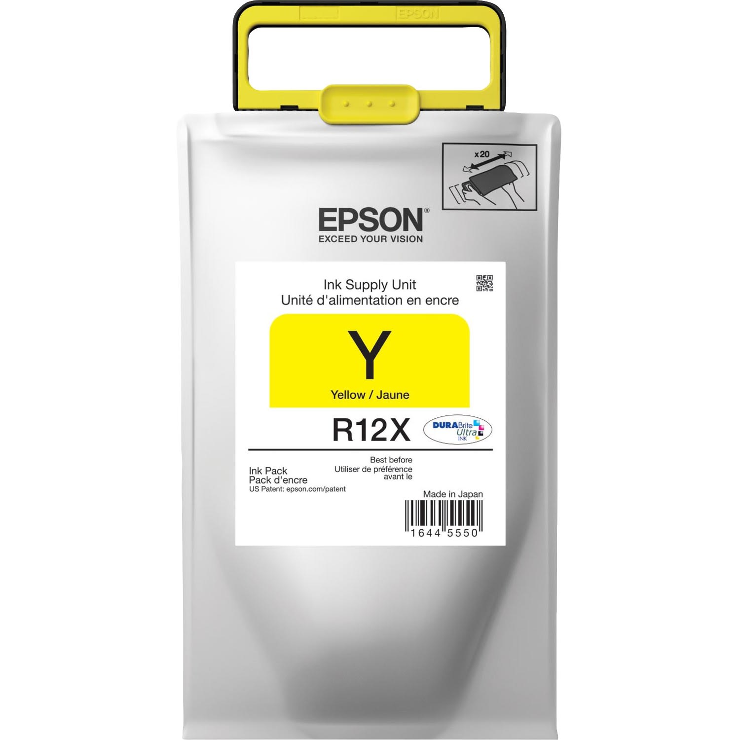 Epson R12X DuraBrite Yellow Ultra-High-Yield Ink Cartridge, TR12X420 - Image 3