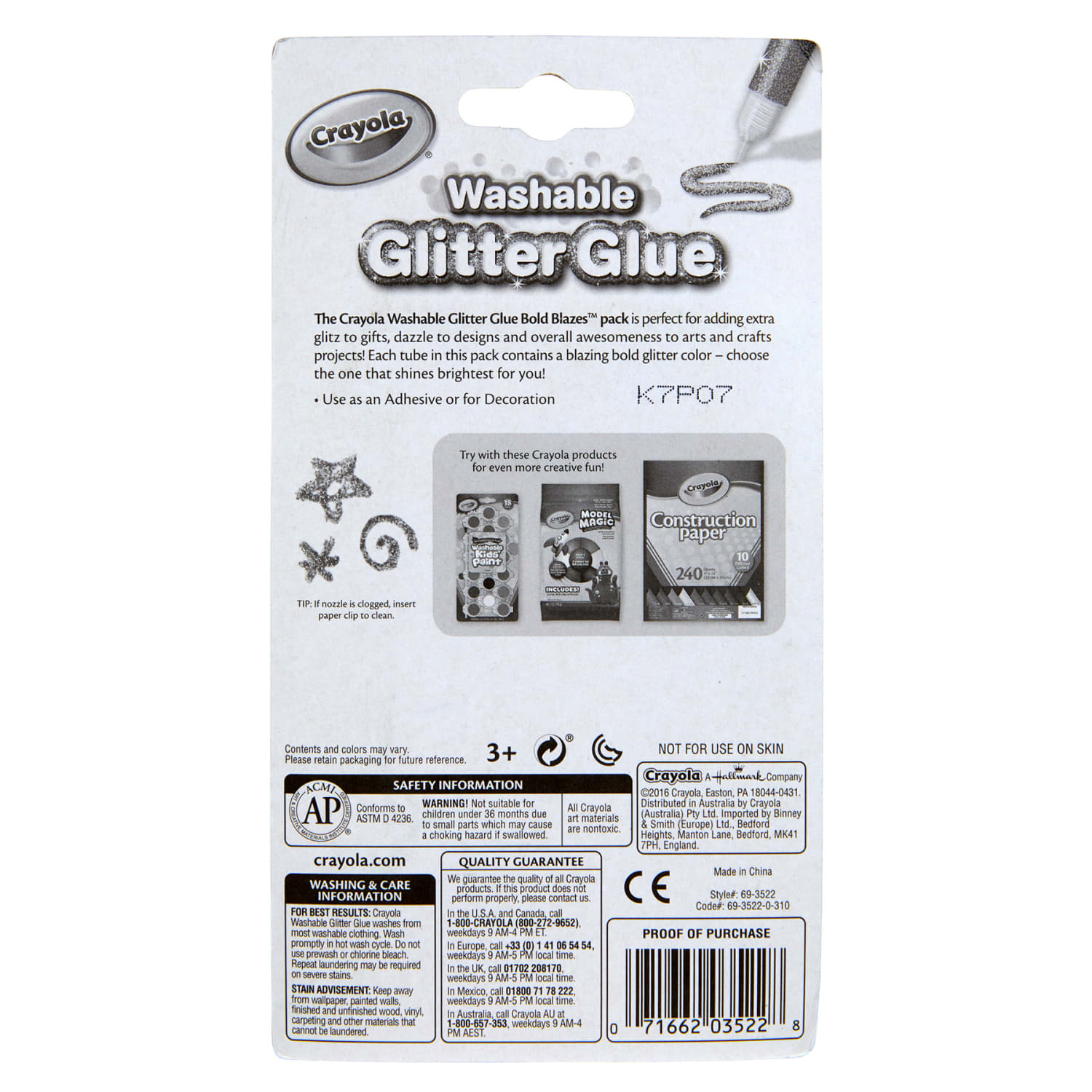 Crayola Washable Glitter Glue, Bold, 5 Per Pack, Set Of 6 Packs - Image 6