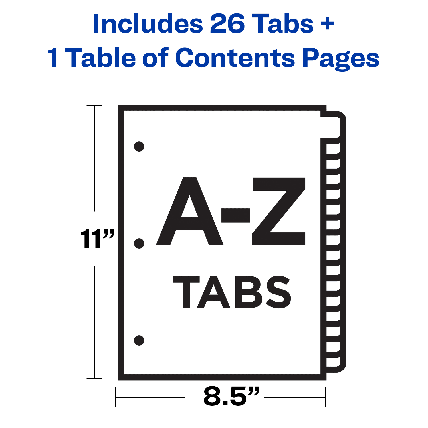 Avery A-Z Tab Dividers, 8-1/2in x 11in, Black/White, Pack Of 26 Dividers - Image 5