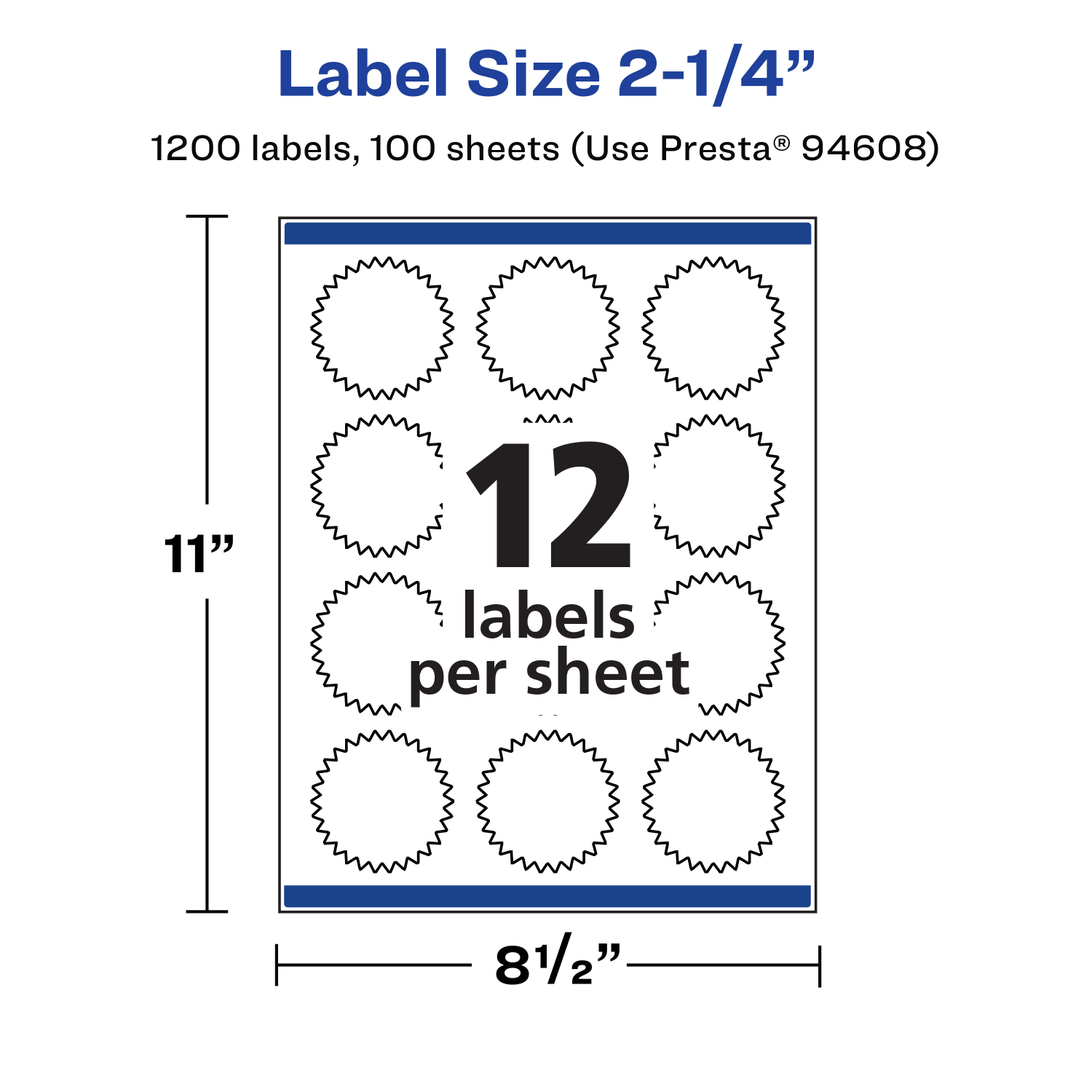 Avery Waterproof Permanent Labels With Sure Feed, 94608-WMF100, Starburst, 2-1/4in, White, Pack Of 1,200 - Image 6
