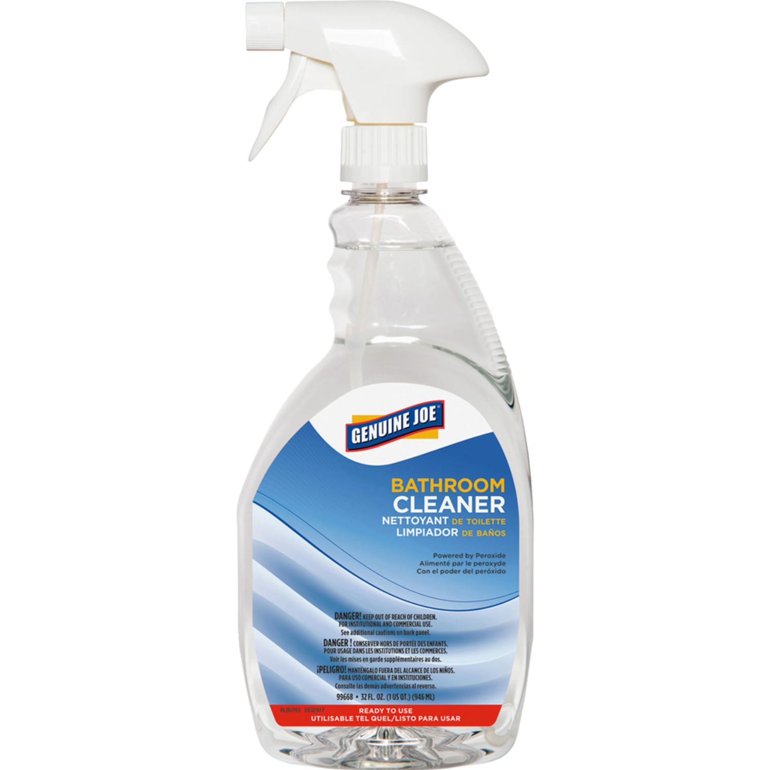 Genuine Joe Peroxide-Powered Bathroom Cleaner - Ready-To-Use - 32 fl oz (1 quart) - Recommended For: Soap Scum Remover - Clear - 6 / Carton - Image 3
