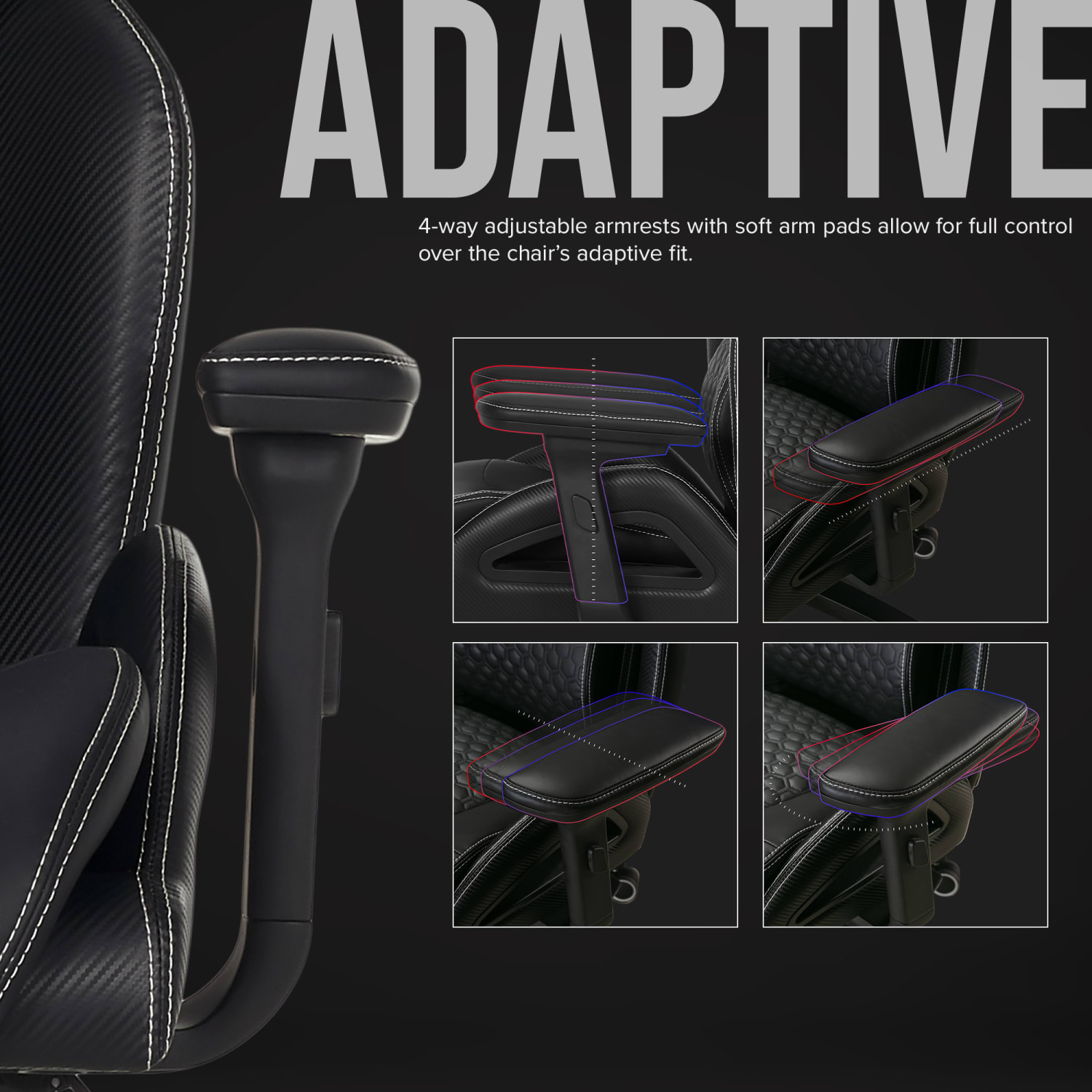 Shaquille O-Neal Sciron Big & Tall Ergonomic High-Back Vegan Leather Executive Gaming Office Chair, Black, BIFMA Compliant - Image 6