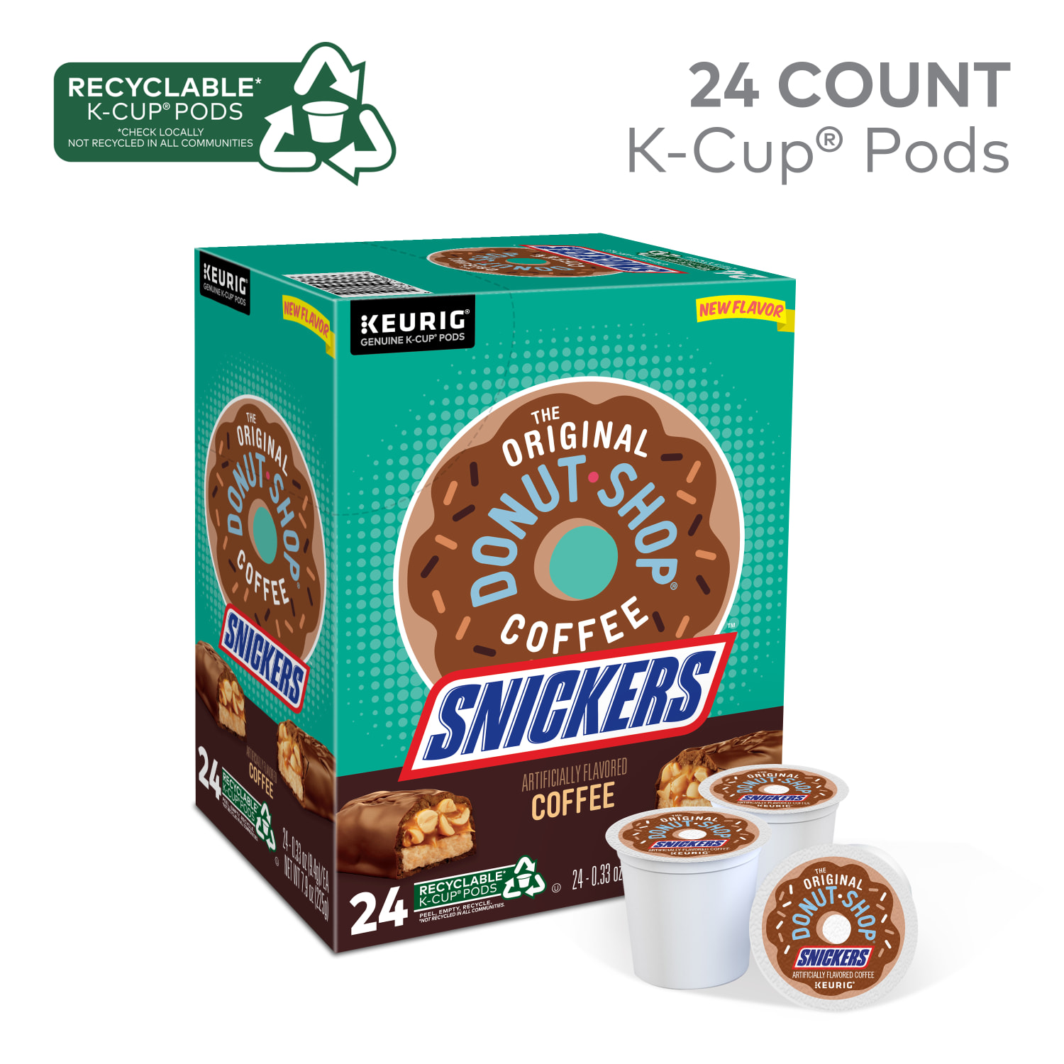 The Original Donut Shop Snickers Coffee, K-Cup Pods, Box of 24 Pods - Image 4