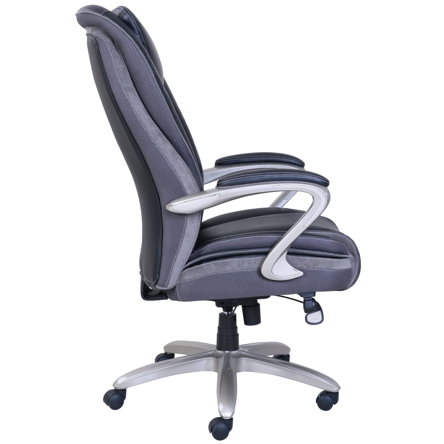 Serta Smart Layers Hensley Big & Tall Ergonomic Bonded Leather High-Back Office Chair, Black/Silver - Image 4