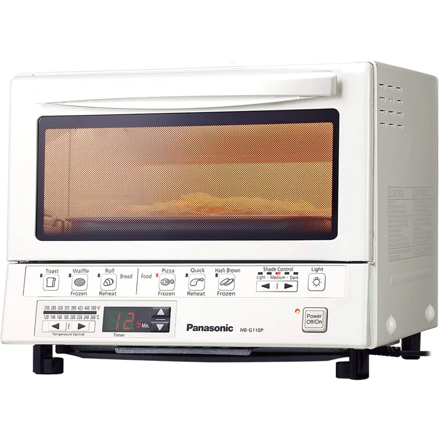 Panasonic FlashXpress 1300 Watt G110PW 4 Slice Toaster Oven With Infrared Heating - 1300 W - Pizza, Bread, Cooking, Toast, Bake, Browning, Reheat, Waffle - White, Off White - Image 3