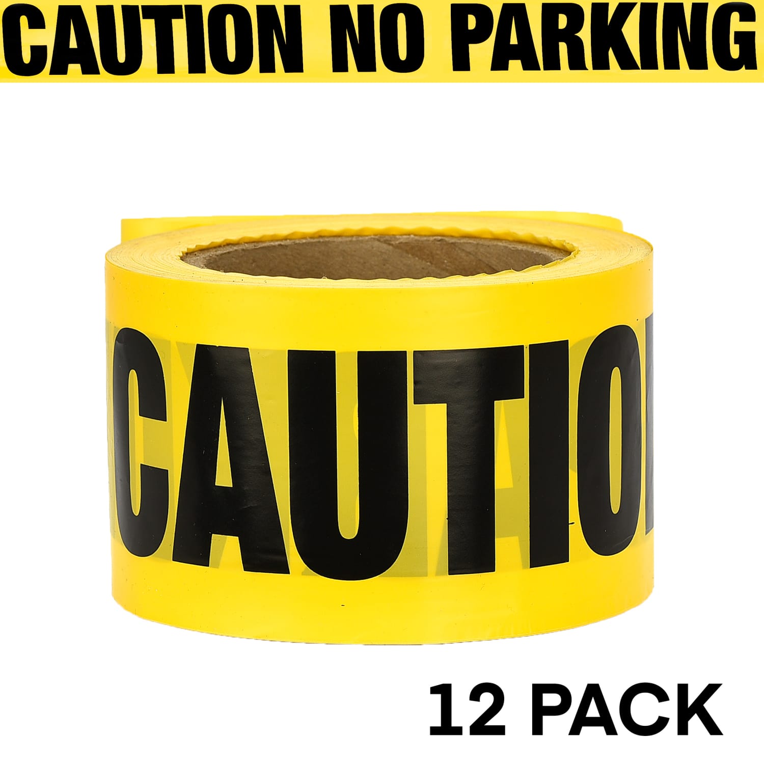 Alpine AdirPro Caution - No Parking Tape, 300ft, Yellow, Pack Of 12 Rolls - Image 3