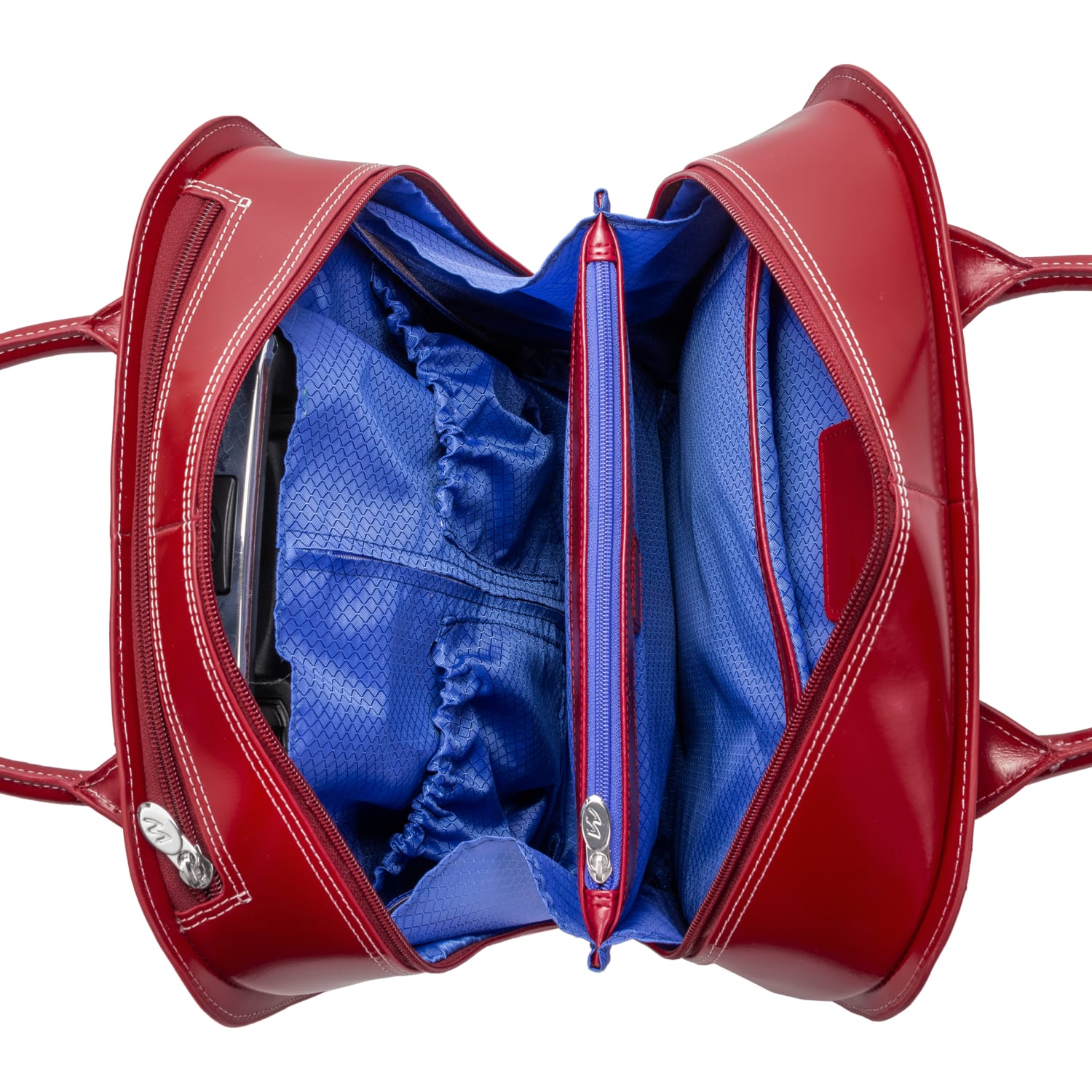 McKlein Uptown Vertical Wheeled Briefcase with 15in Laptop Pocket, Red - Image 4