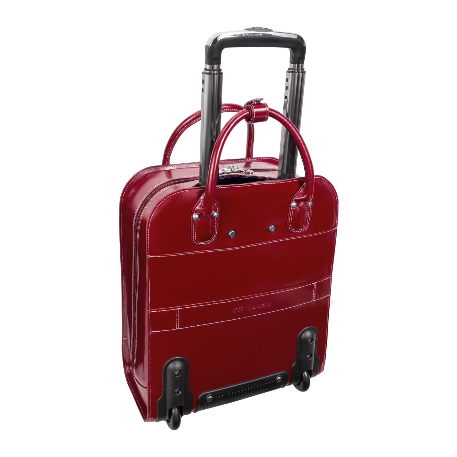McKlein Uptown Vertical Wheeled Briefcase with 15in Laptop Pocket, Red - Image 5