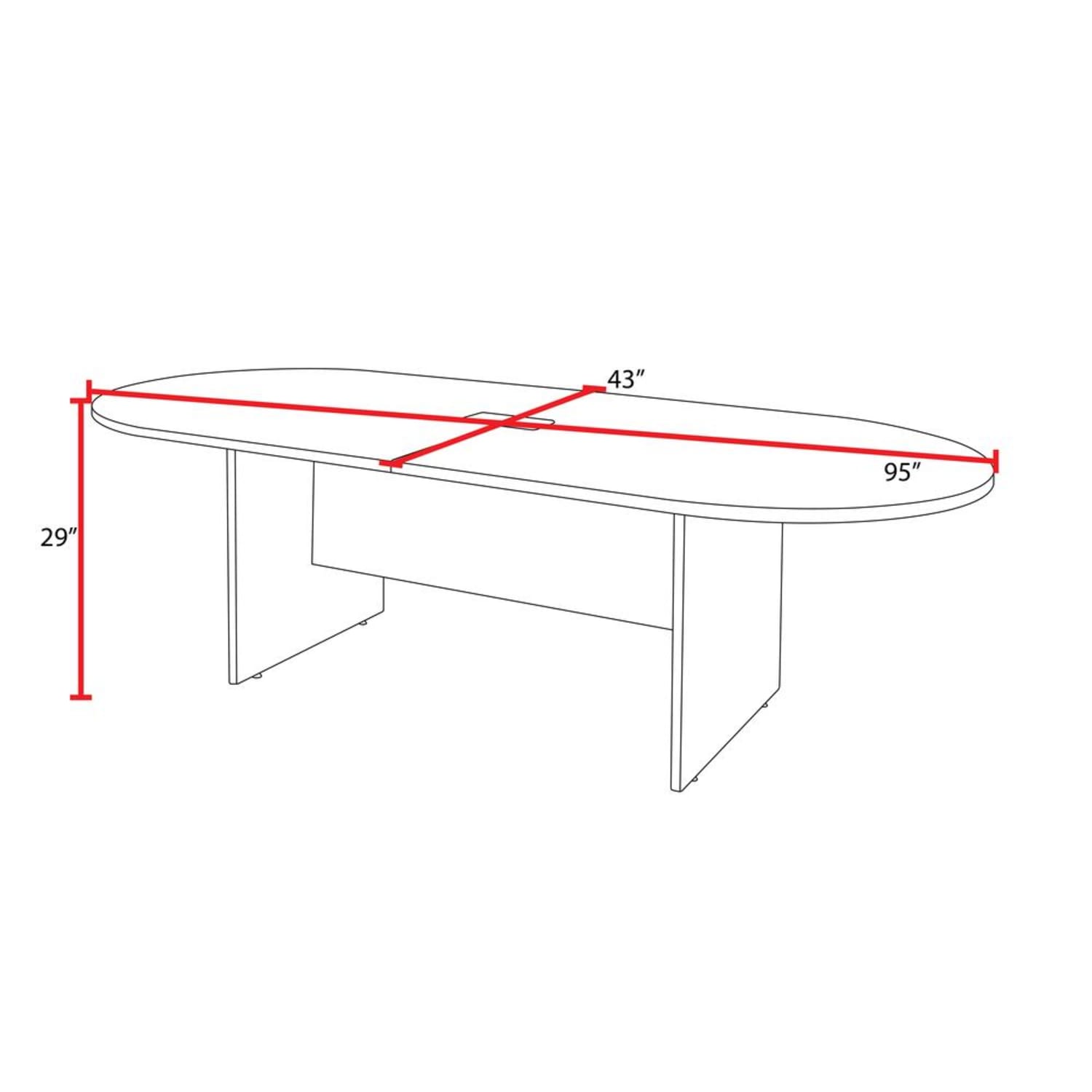 Regency Legacy Melamine Oval Conference Table, 29inH x 95inW x 43inD, Ash Gray - Image 4