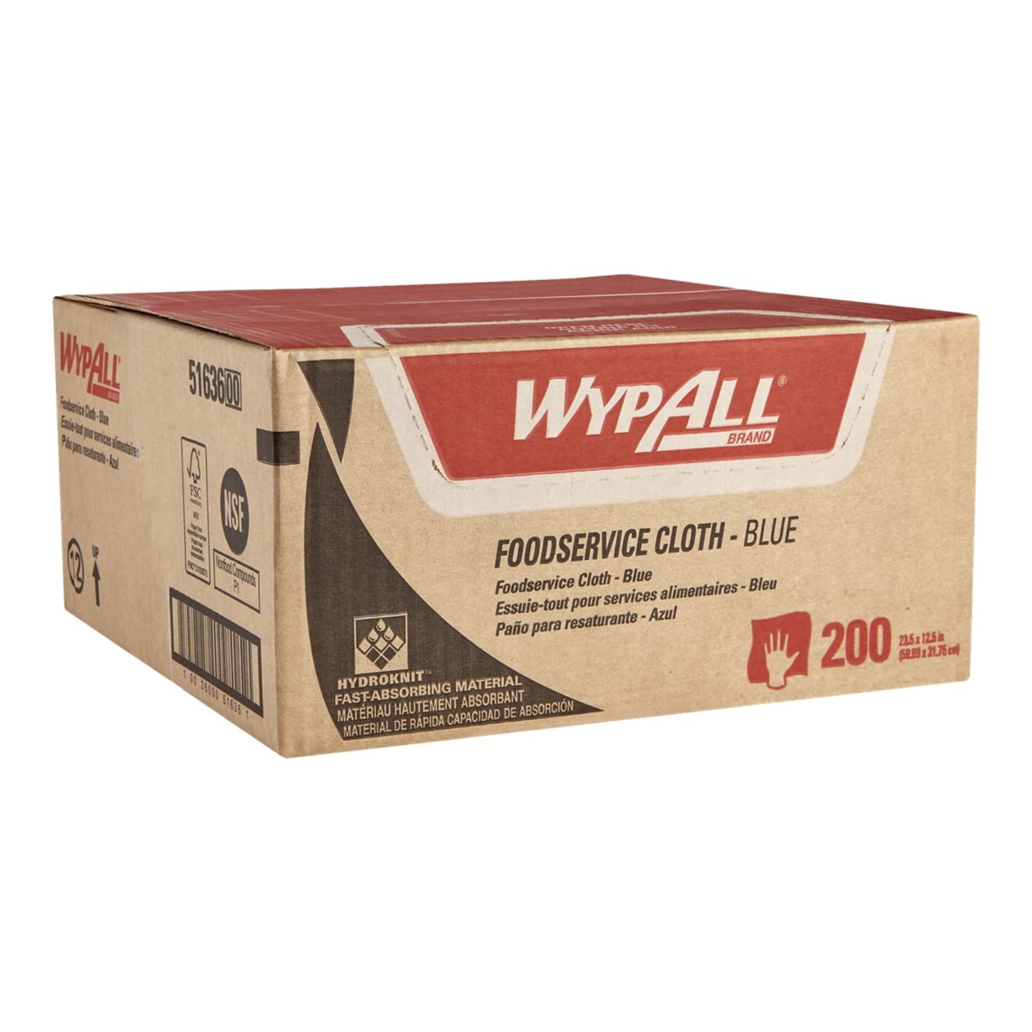 WypAll Foodservice Cloths, 12.5 x 23.5, Blue, 200/Carton - Image 4
