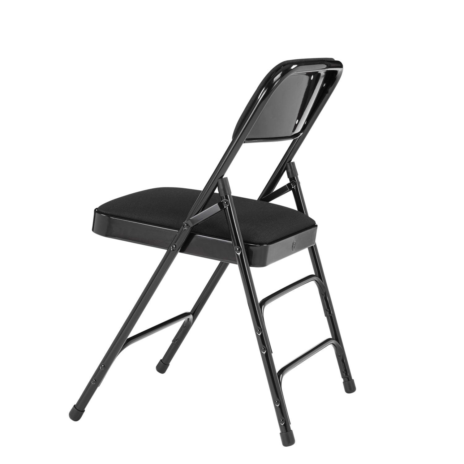 National Public Seating 2300 Series Deluxe Fabric-Upholstered Triple-Brace Premium Folding Chairs, Midnight Black, Pack Of 4 Chairs - Image 6