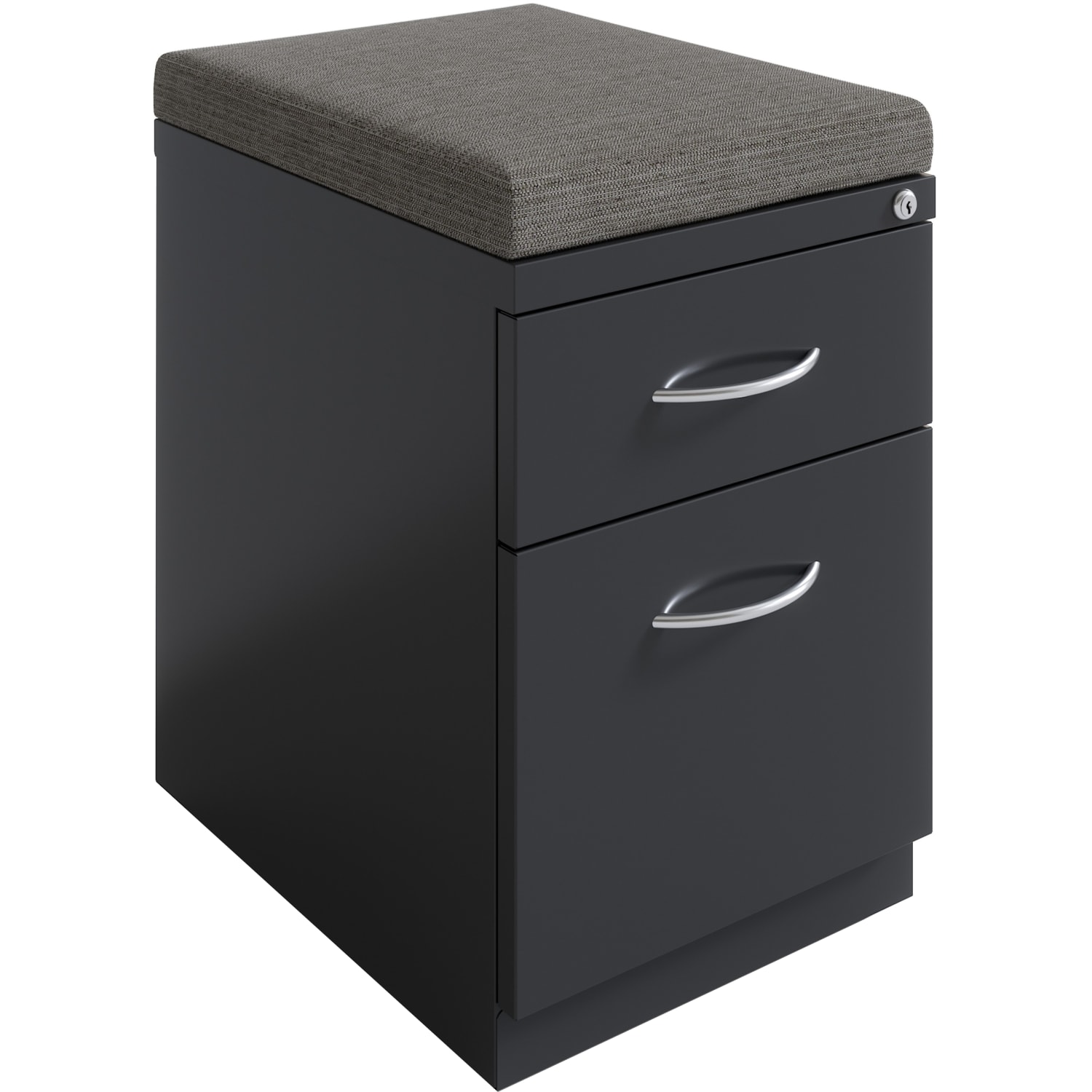 Hirsh 20inD Vertical 2-Drawer Mobile Pedestal File Cabinet, Charcoal/Chinchilla - Image 3