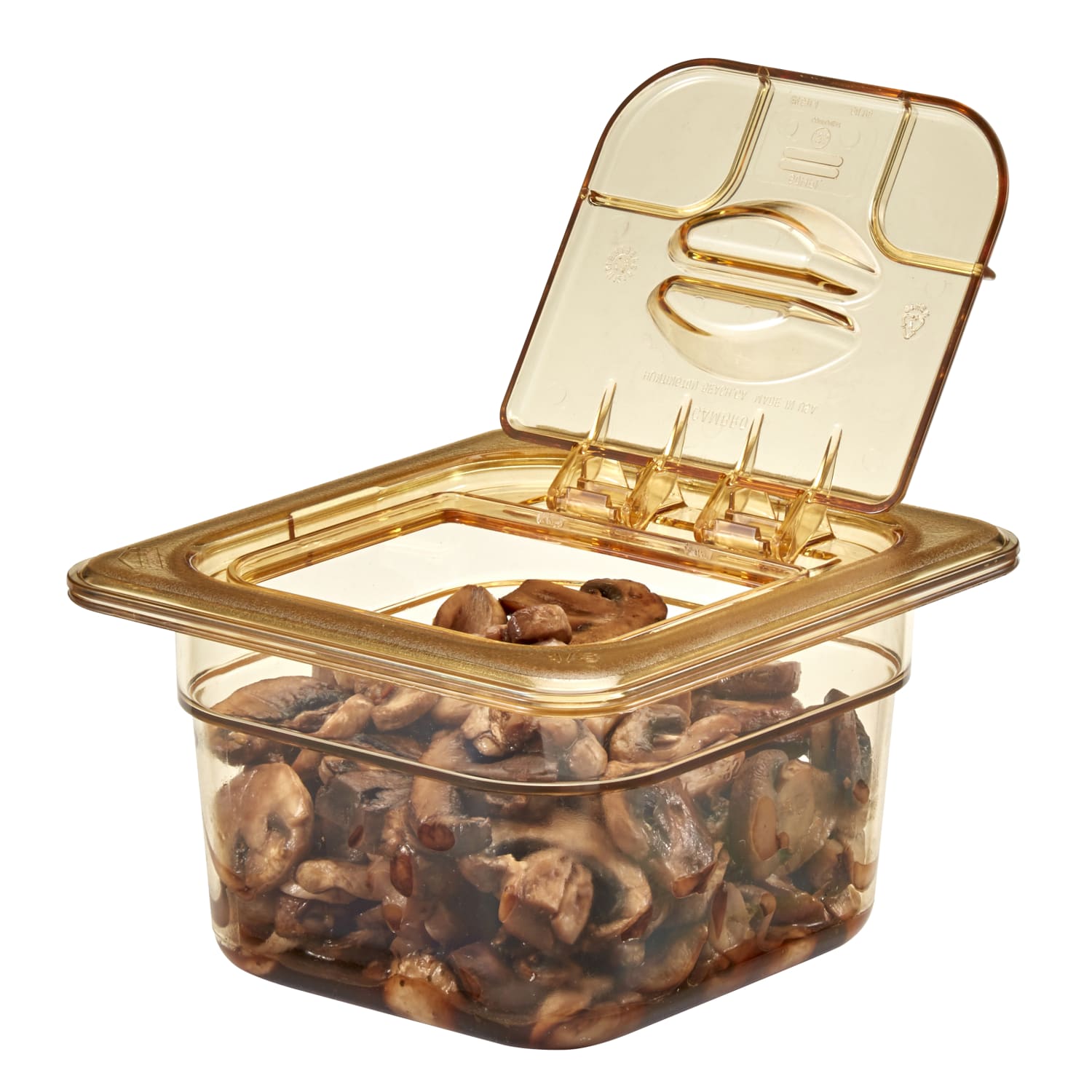 Cambro H-Pan High-Heat GN 1/6 FlipLids, Amber, Pack Of 6 Lids - Image 3