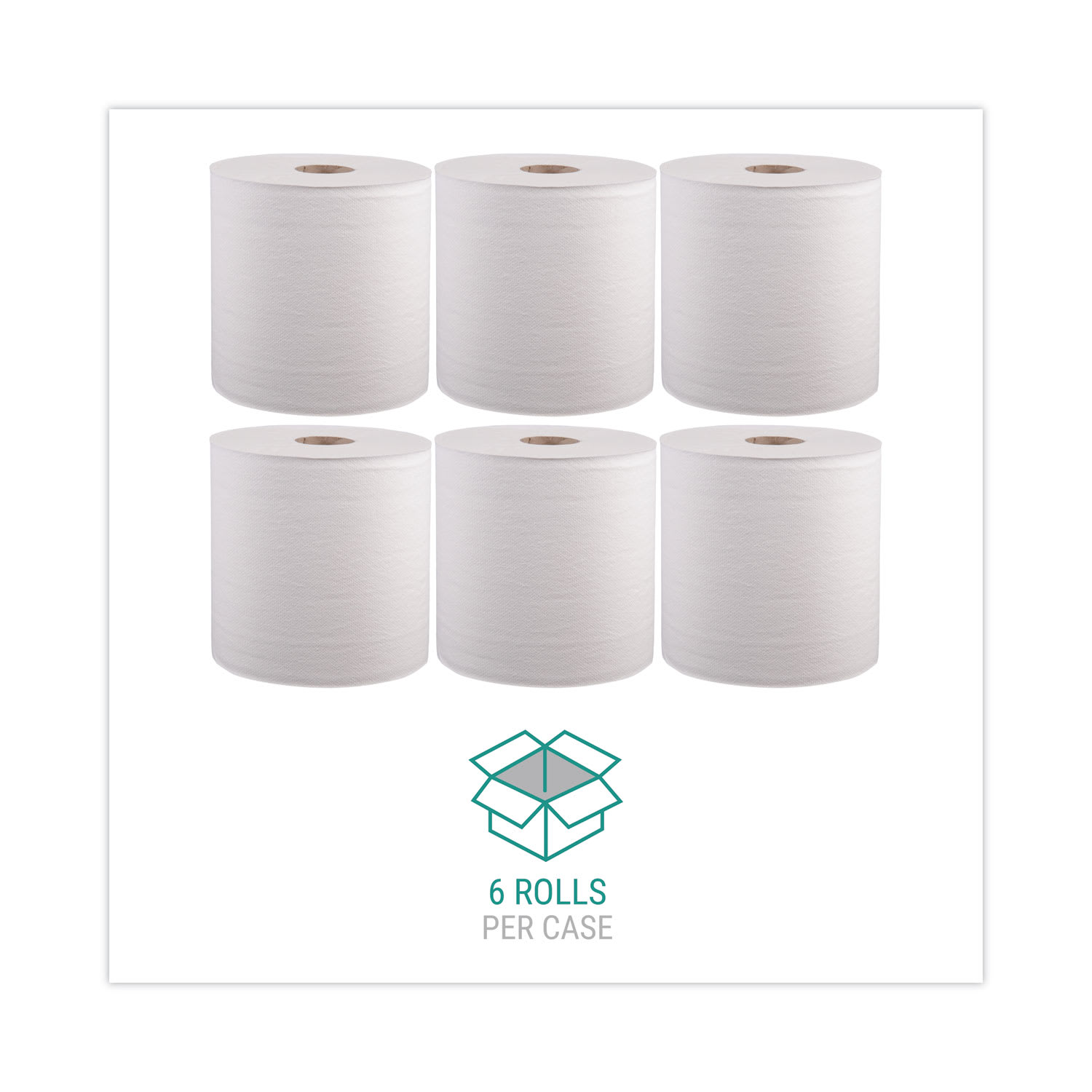 Windsoft Hardwound Roll Towels, 1-Ply, 8in x 800 ft, White, 6 Rolls/Carton - Image 5